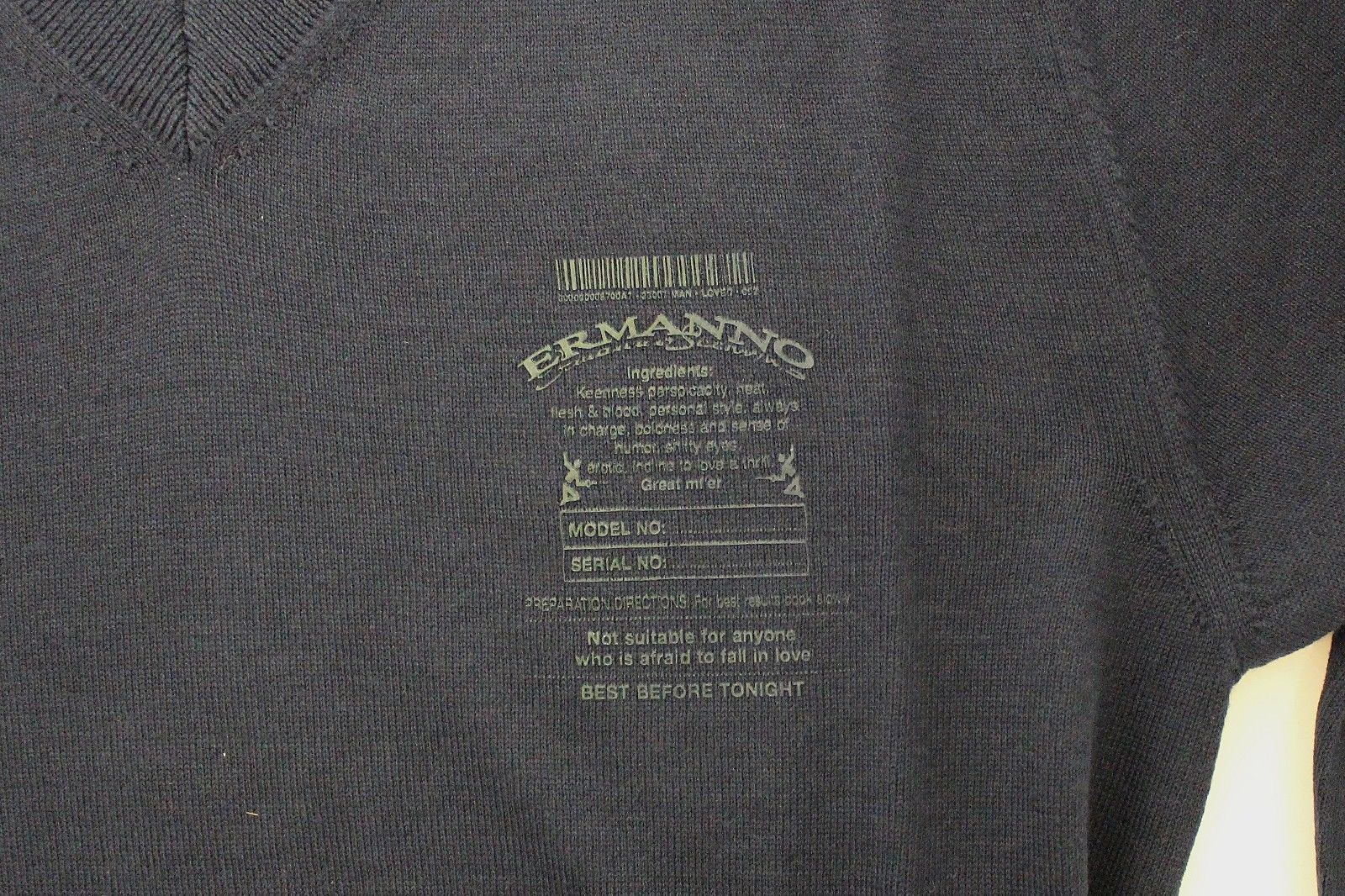 Ermanno Scervino Blue Wool Blend V-neck Pullover Men's Sweater