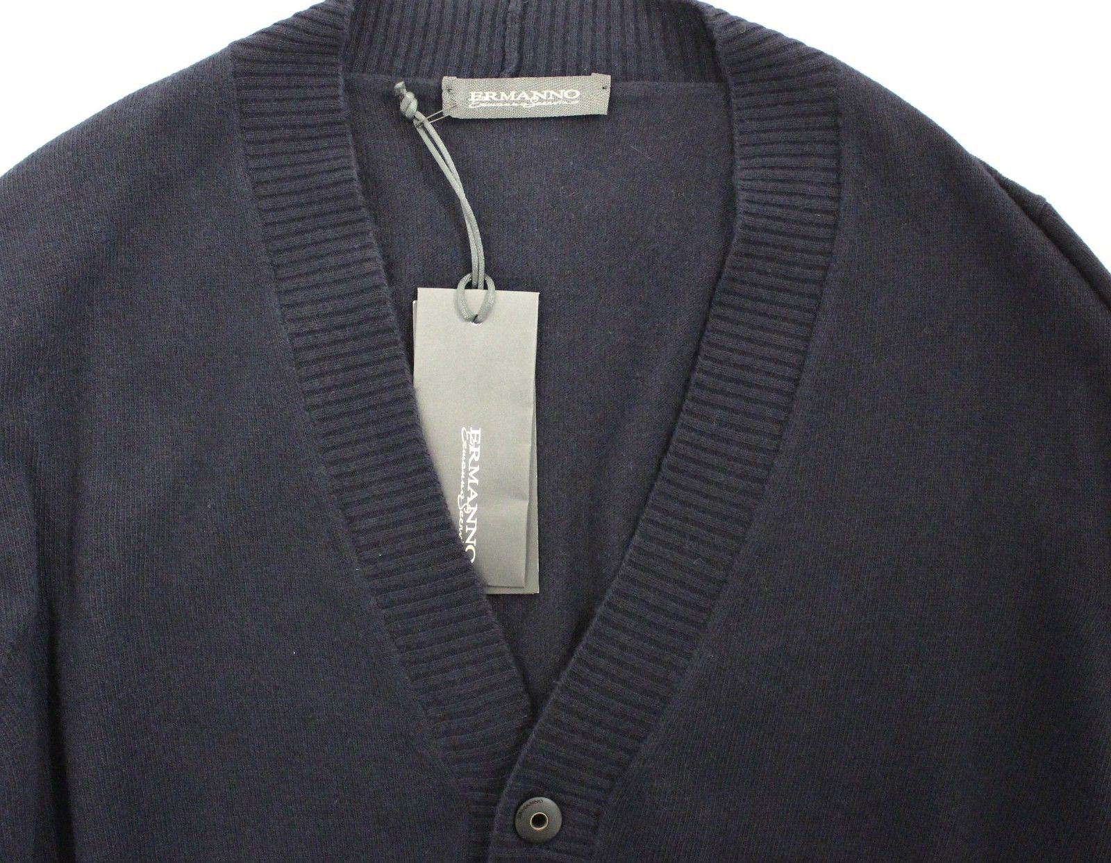 Ermanno Scervino Blue Wool Cashmere Cardigan Pullover Men's Sweater