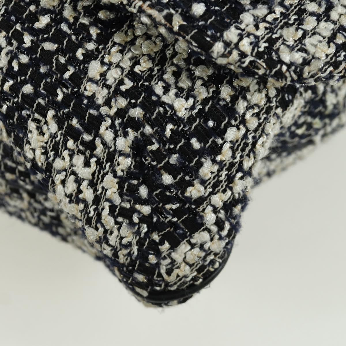 Chanel Camellia Messenger Tweed Black Tweed Shoulder Bag Bag (Pre-Owned)