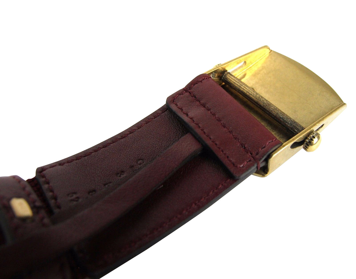 Gucci Men's Military Burgundy Fabric Anchor Brass Buckle Belt 375191 6148