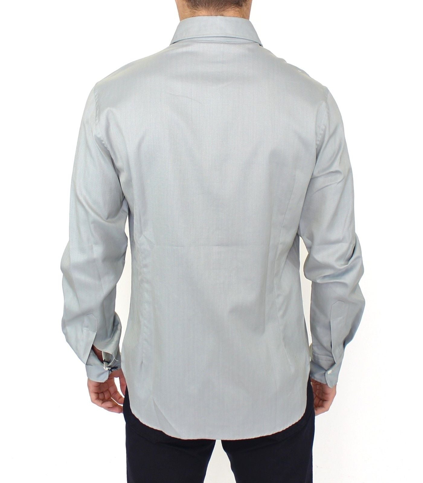 Ermanno Scervino Gray Cotton Long Sleeve Casual Shirt Men's Top