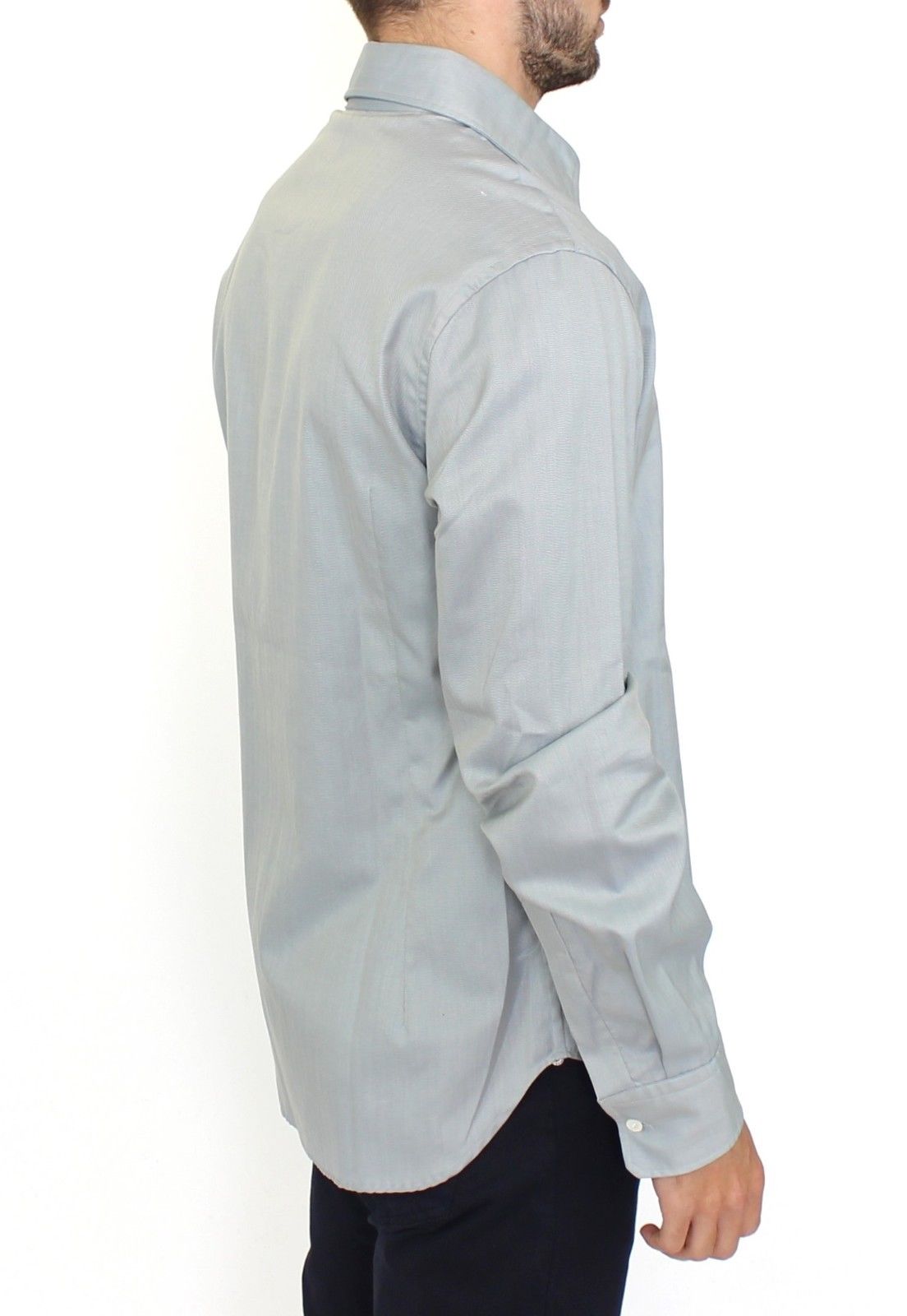 Ermanno Scervino Gray Cotton Long Sleeve Casual Shirt Men's Top