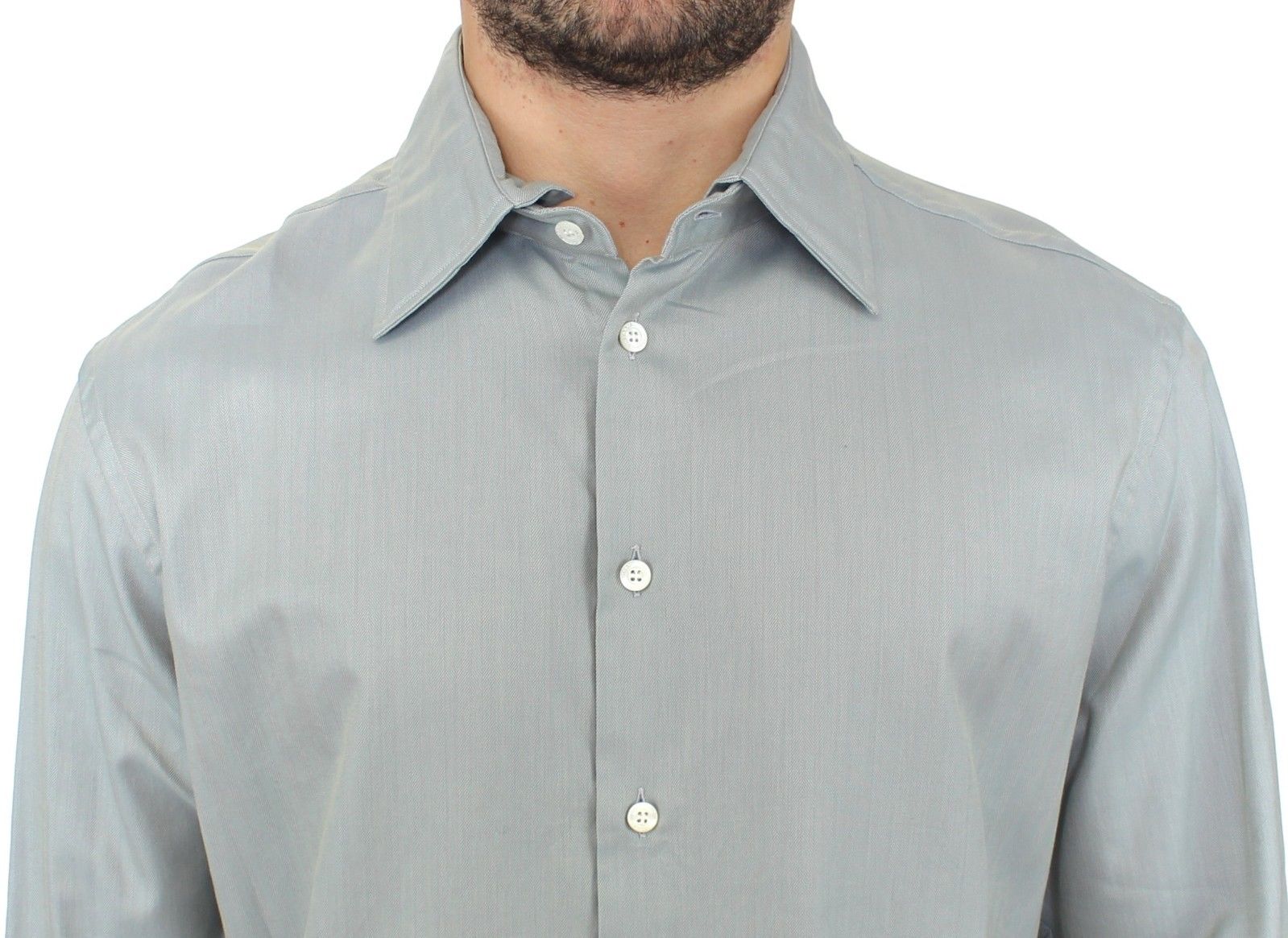 Ermanno Scervino Gray Cotton Long Sleeve Casual Shirt Men's Top