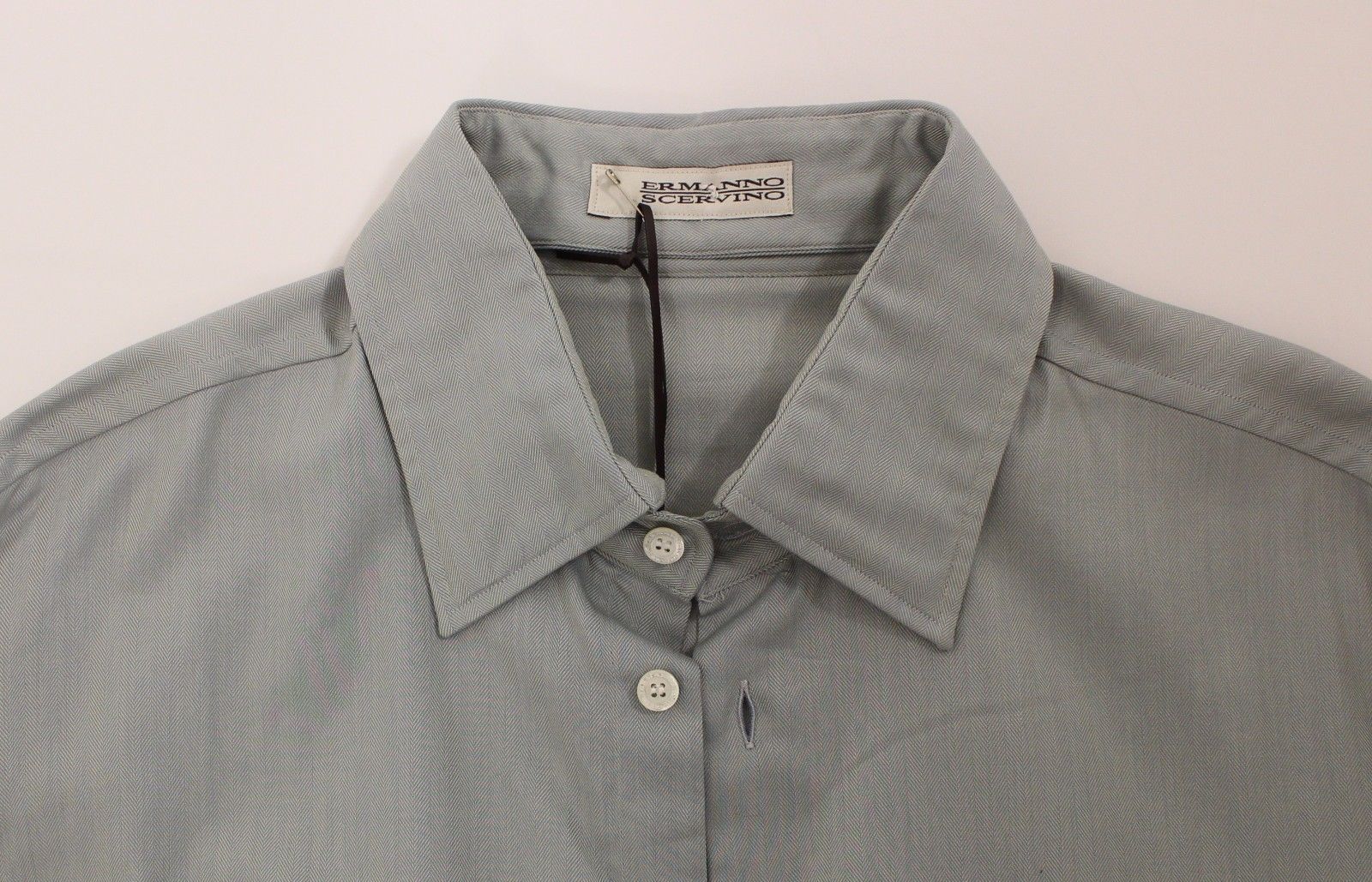 Ermanno Scervino Gray Cotton Long Sleeve Casual Shirt Men's Top