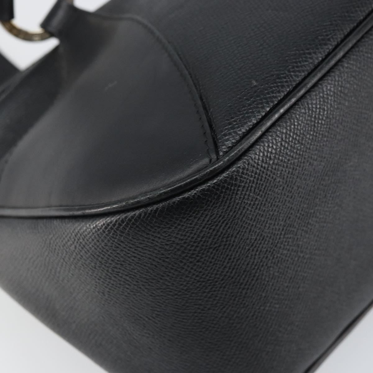 Bvlgari Handbag Leather Black Leather Handbag (Pre-Owned)