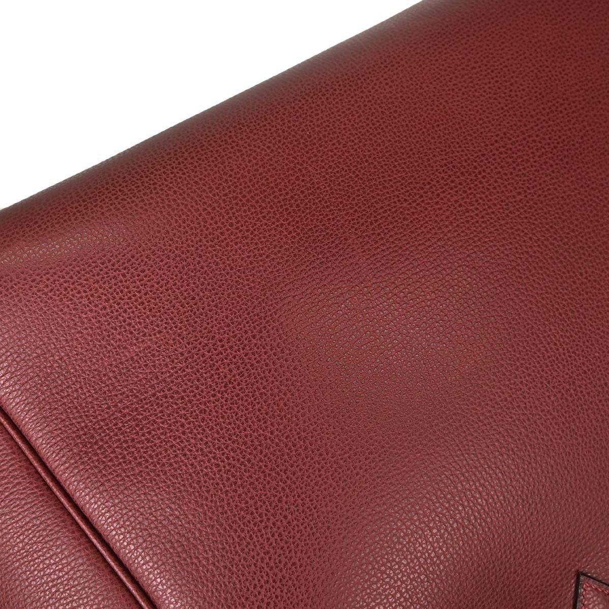 Hermes Paris-Bombay Vache Liegee Burgundy Leather Handbag (Pre-Owned)