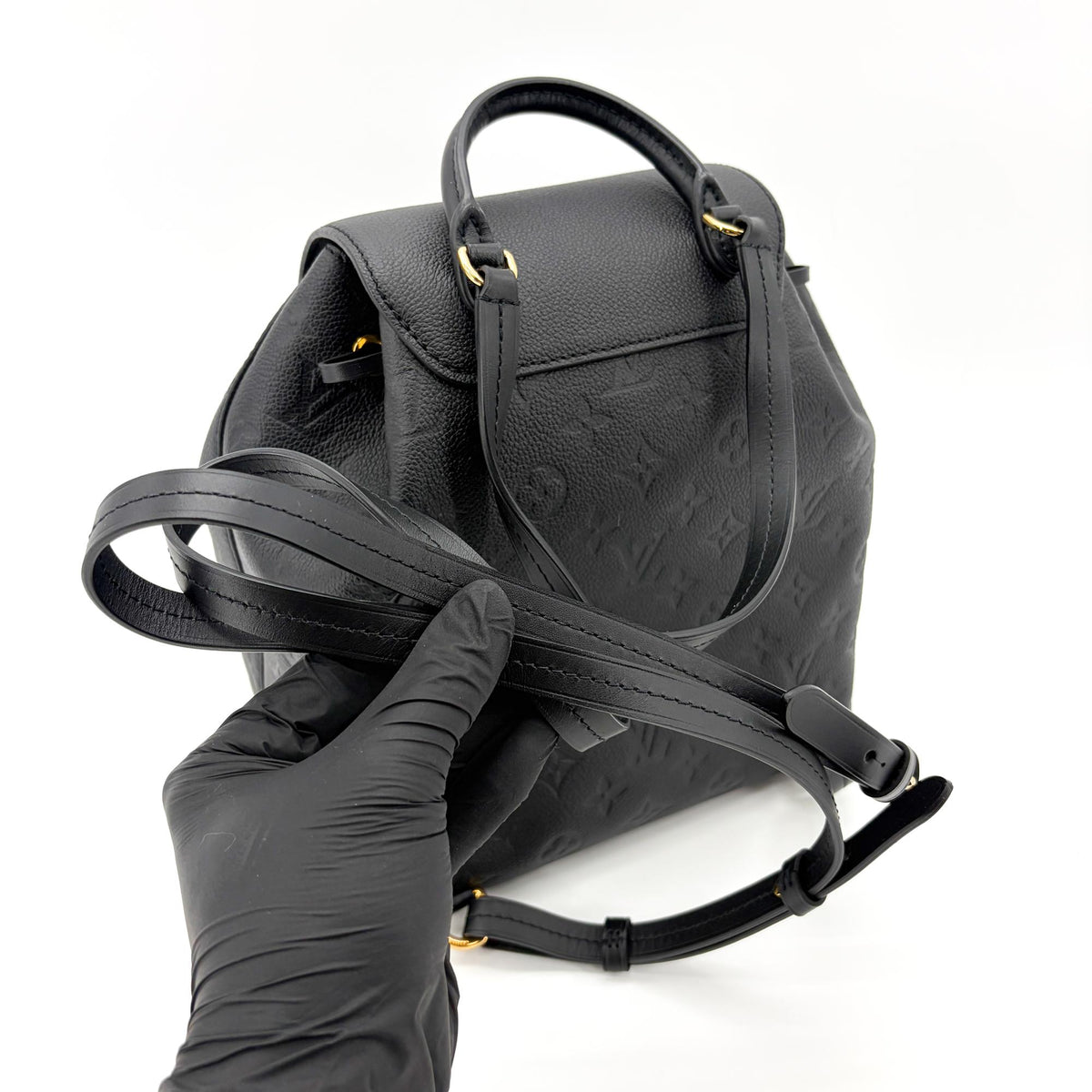 Louis Vuitton Montsouris Nm Monogram Empreinte Leather Black Leather Backpack Bag (Pre-Owned)