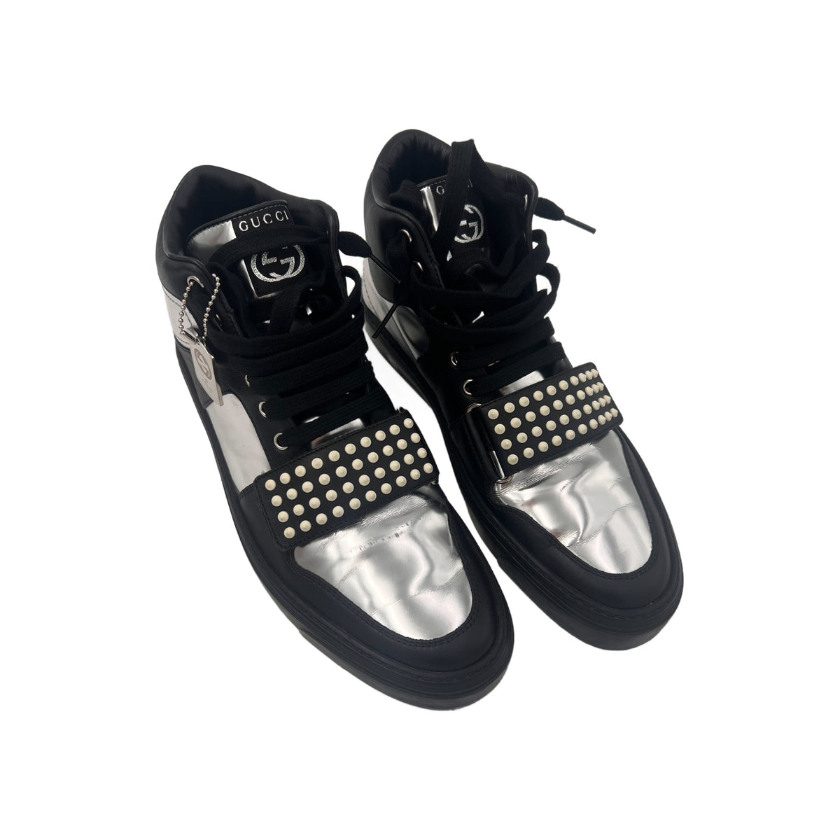 Gucci Men's Ayoyo Black and Silver Sneakers (8.5 G / 9 US) (Pre-Owned)