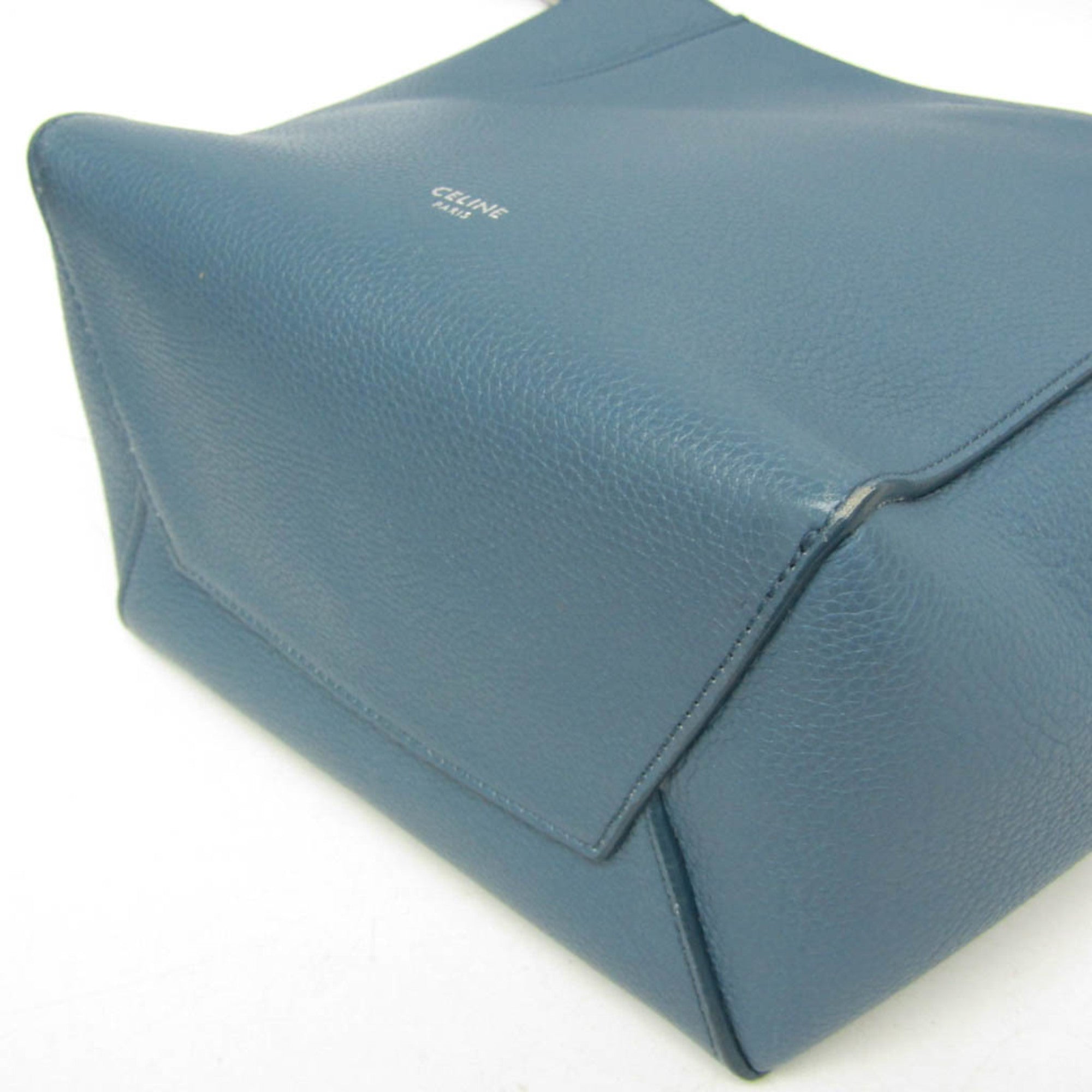 Celine Sangle Seau Calfskin Blue Leather Shoulder Bag Bag (Pre-Owned)