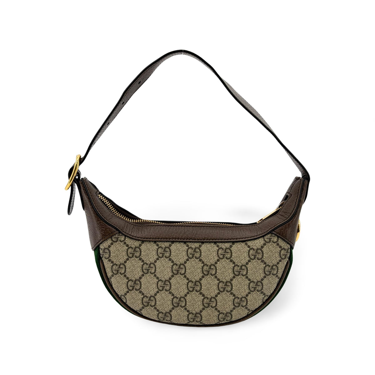 Gucci Ophidia Half Moon Gg Coated Canvas Brown Canvas Handbag (Pre-Owned)
