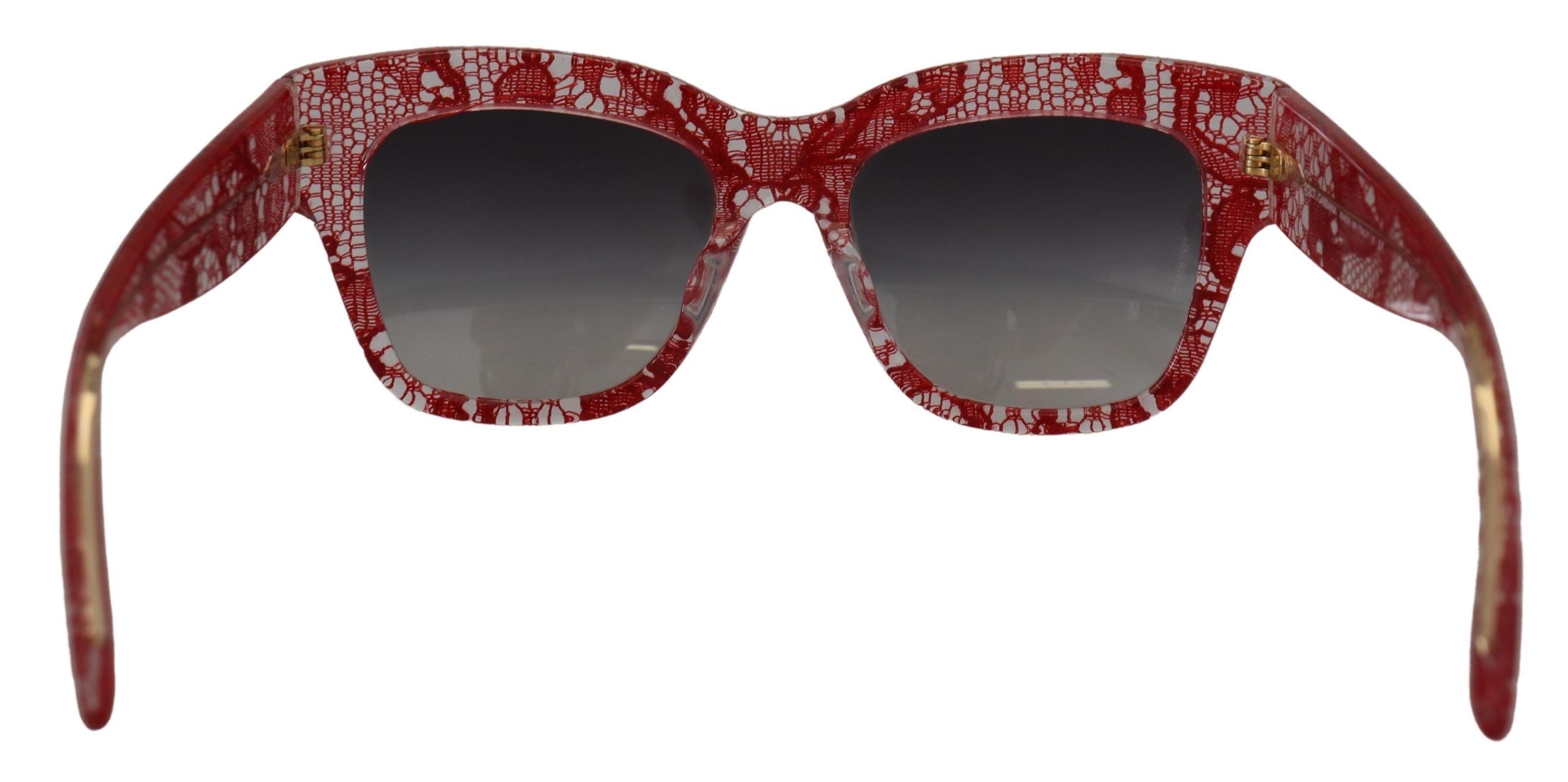 Dolce & Gabbana Red Lace Acetate Rectangle Shades DG4231F Women's Sunglasses