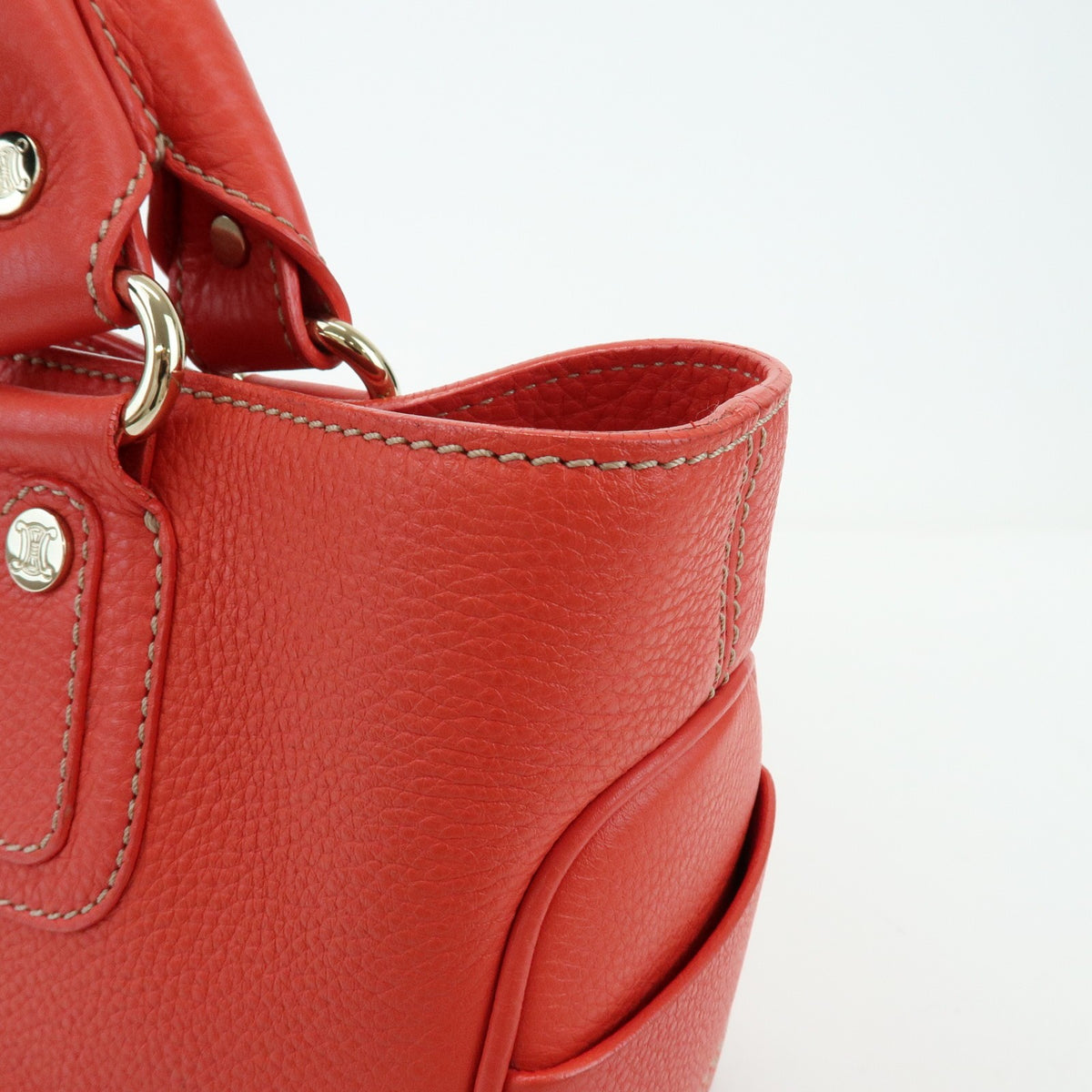 Celine Boogie Calfskin Red Leather Handbag (Pre-Owned)