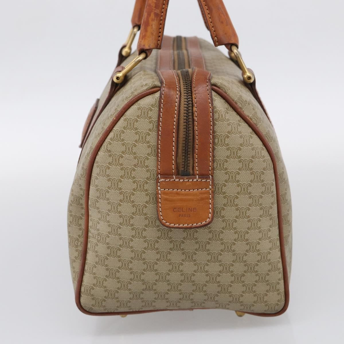 Celine Macadam Macadam With Leather Beige Canvas Tote Bag Bag (Pre-Owned)