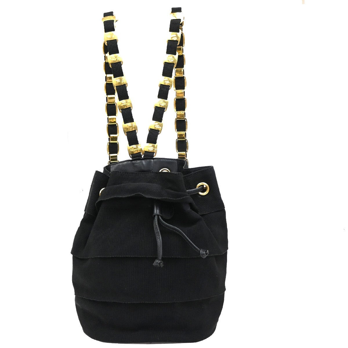 Salvatore Ferragamo Vala Canvas Black Canvas Backpack Bag (Pre-Owned)