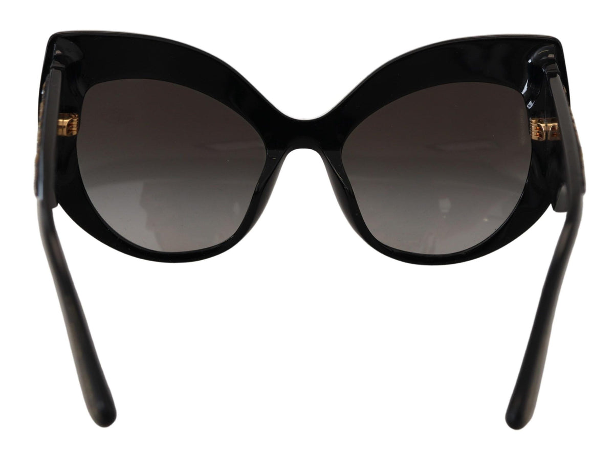 Dolce & Gabbana Black Gold Sequin Butterfly Polarized DG4326 Women's Sunglasses