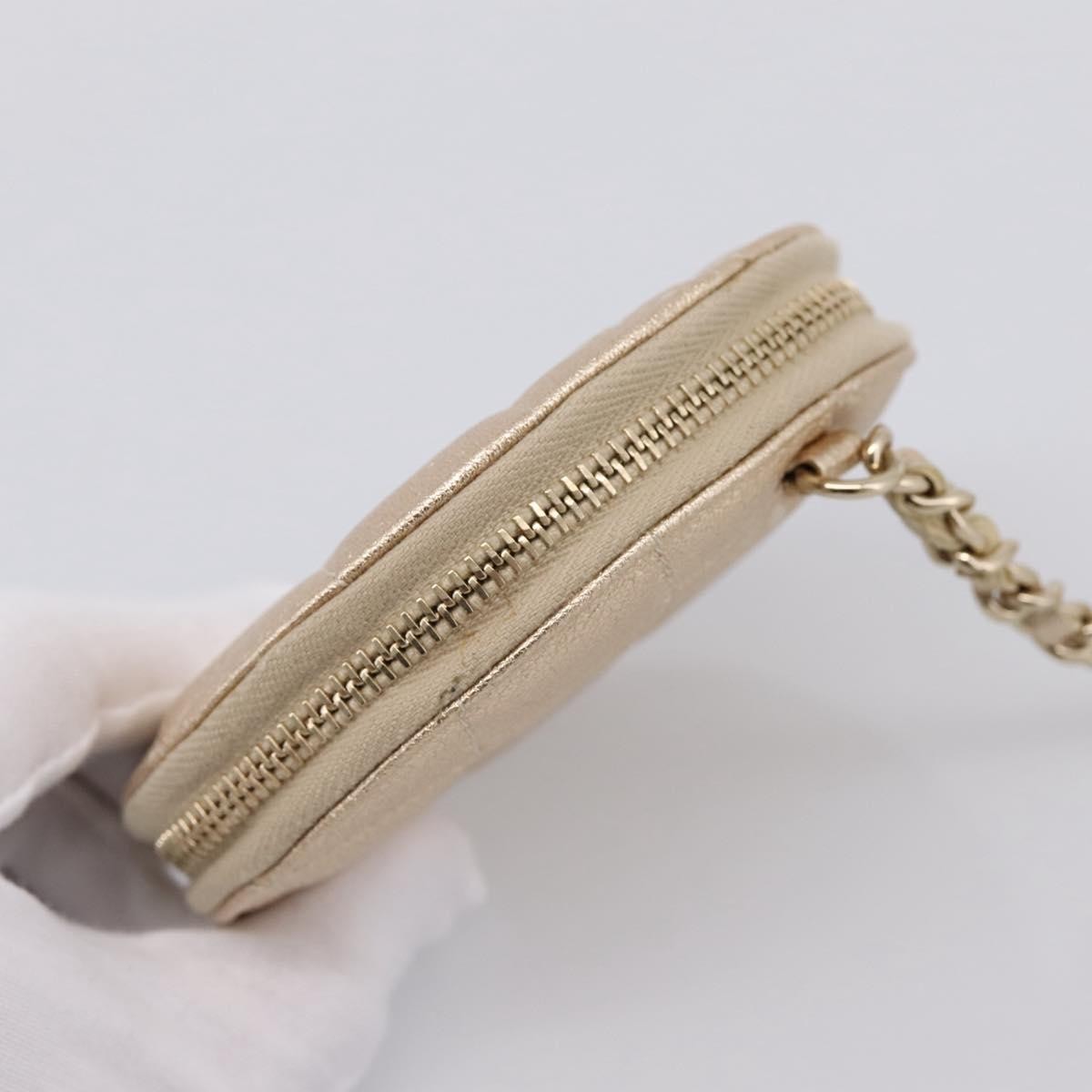 Chanel Pearl Crown Cc Multi Pouches Wristlet Quilted Lambskin Gold Leather Clutche & Pouche Bag (Pre-Owned)