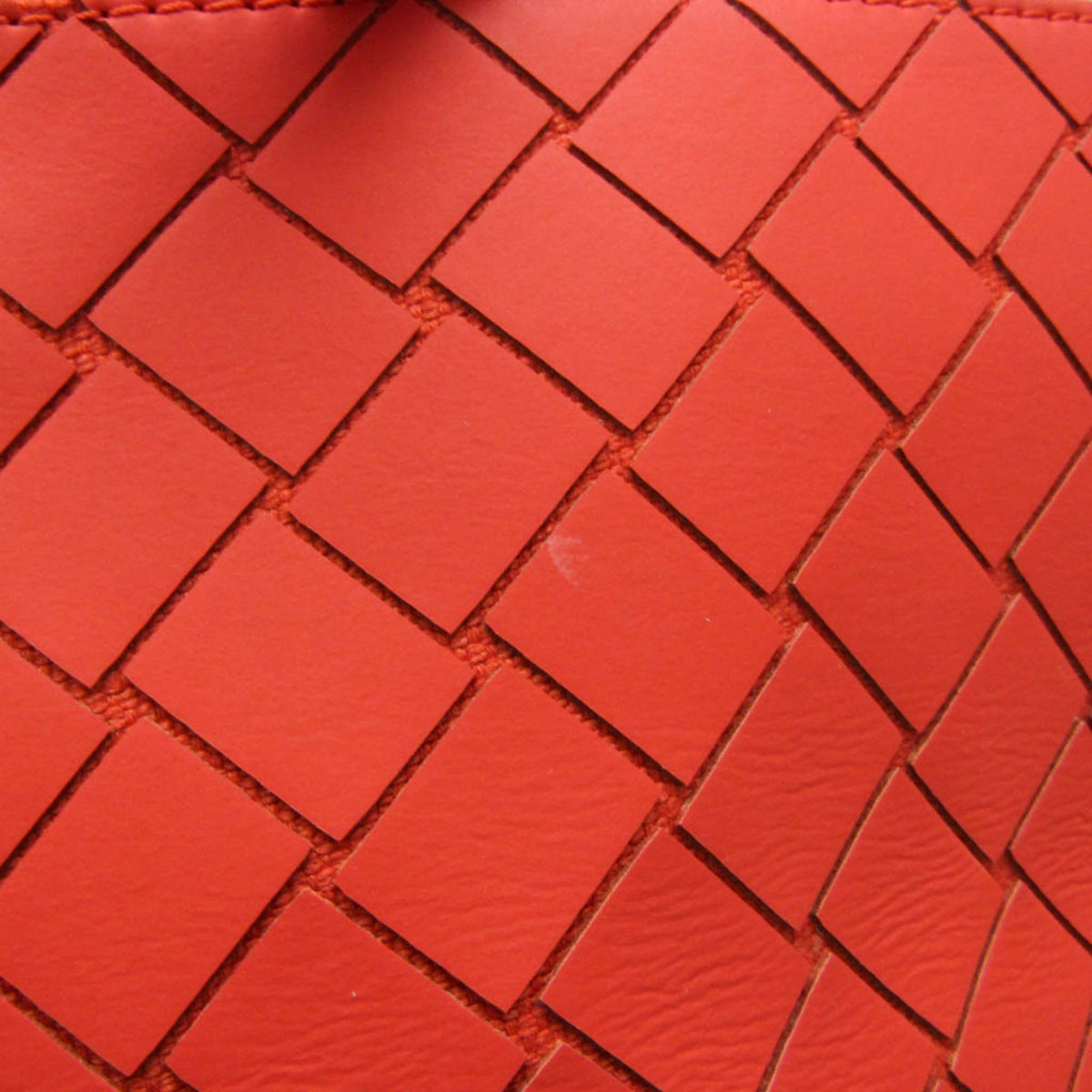 Bottega Veneta Fold-Over Intrecciato Effect Rubber Red Rubber Backpack Bag (Pre-Owned)