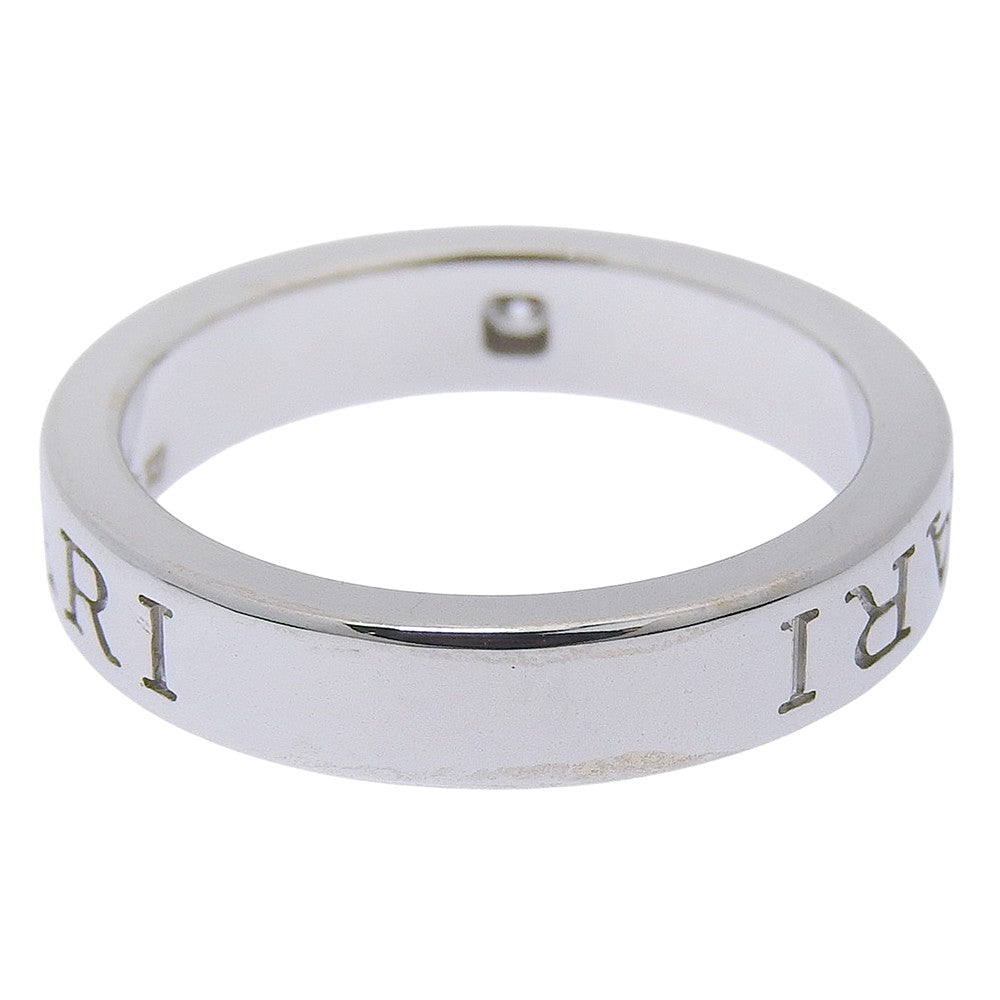 Bvlgari Bvlgari Bvlgari Band 18K White Gold With Diamond Silver White_Gold Ring Jewelry (Pre-Owned)