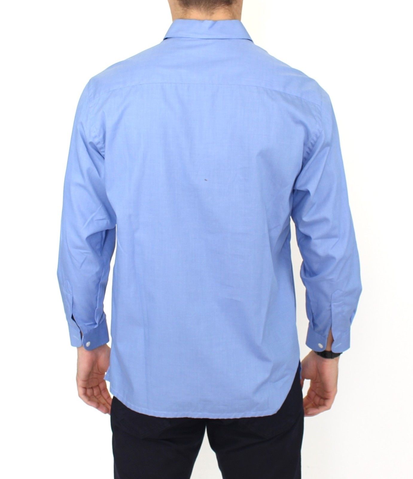 Ermanno Scervino Dapper Blue Cotton Dress Shirt for Men's Men