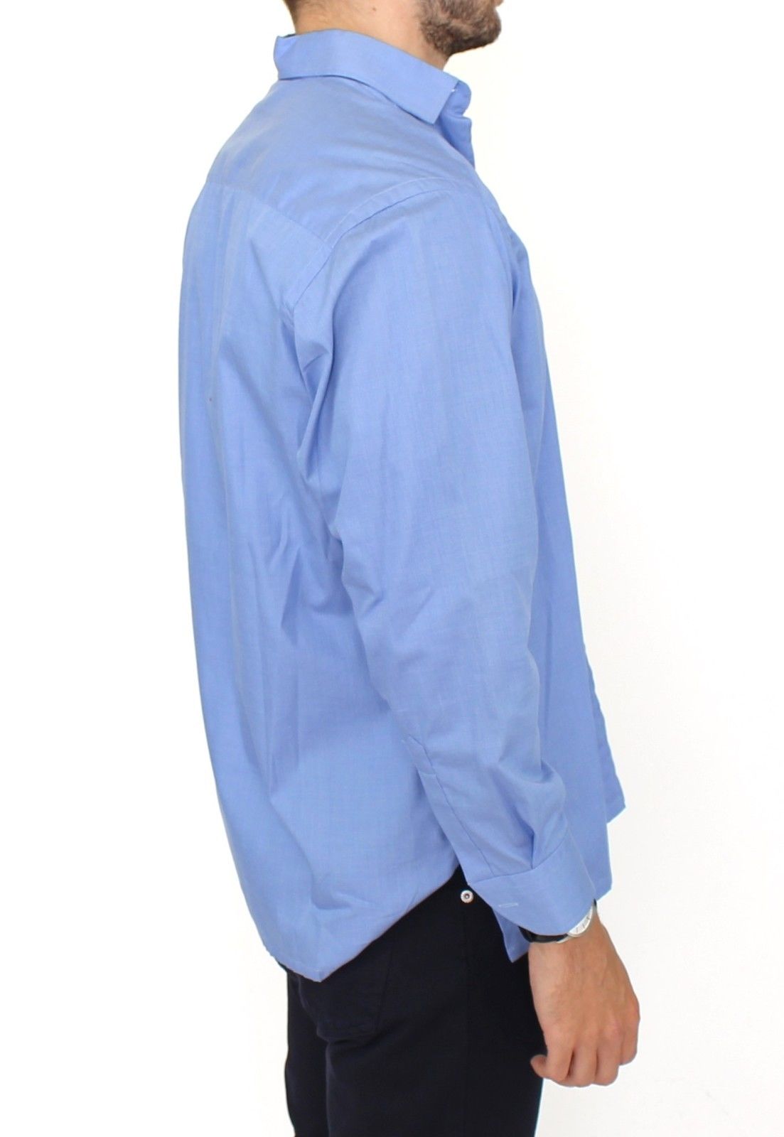 Ermanno Scervino Dapper Blue Cotton Dress Shirt for Men's Men