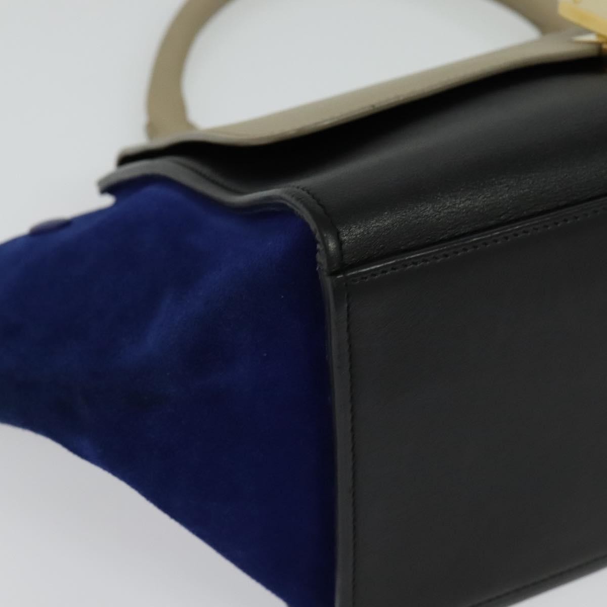 Celine Tricolor Trapeze Leather Beige Leather Handbag (Pre-Owned)