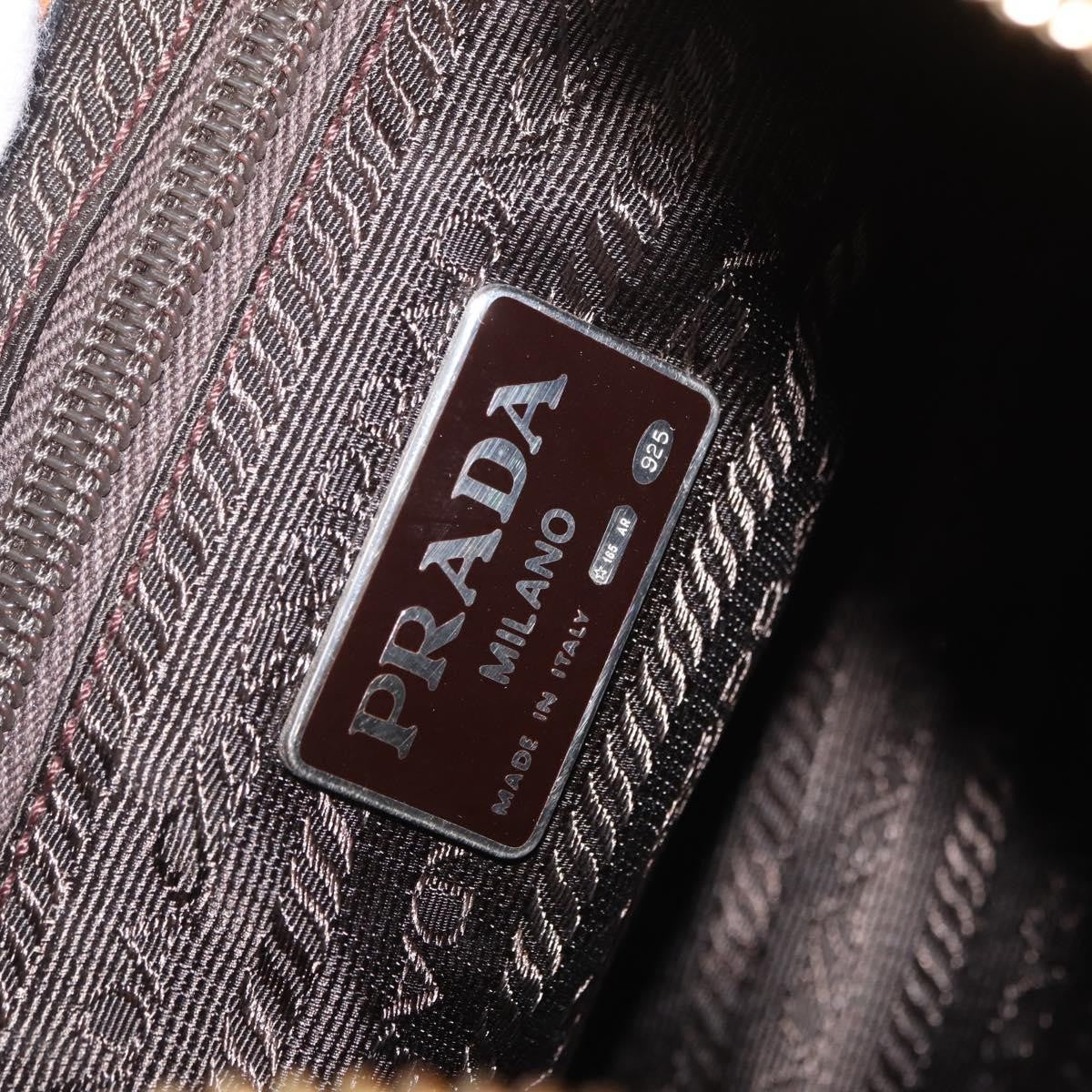 Prada Shoulder Leather Brown Leather Shoulder Bag Bag (Pre-Owned)
