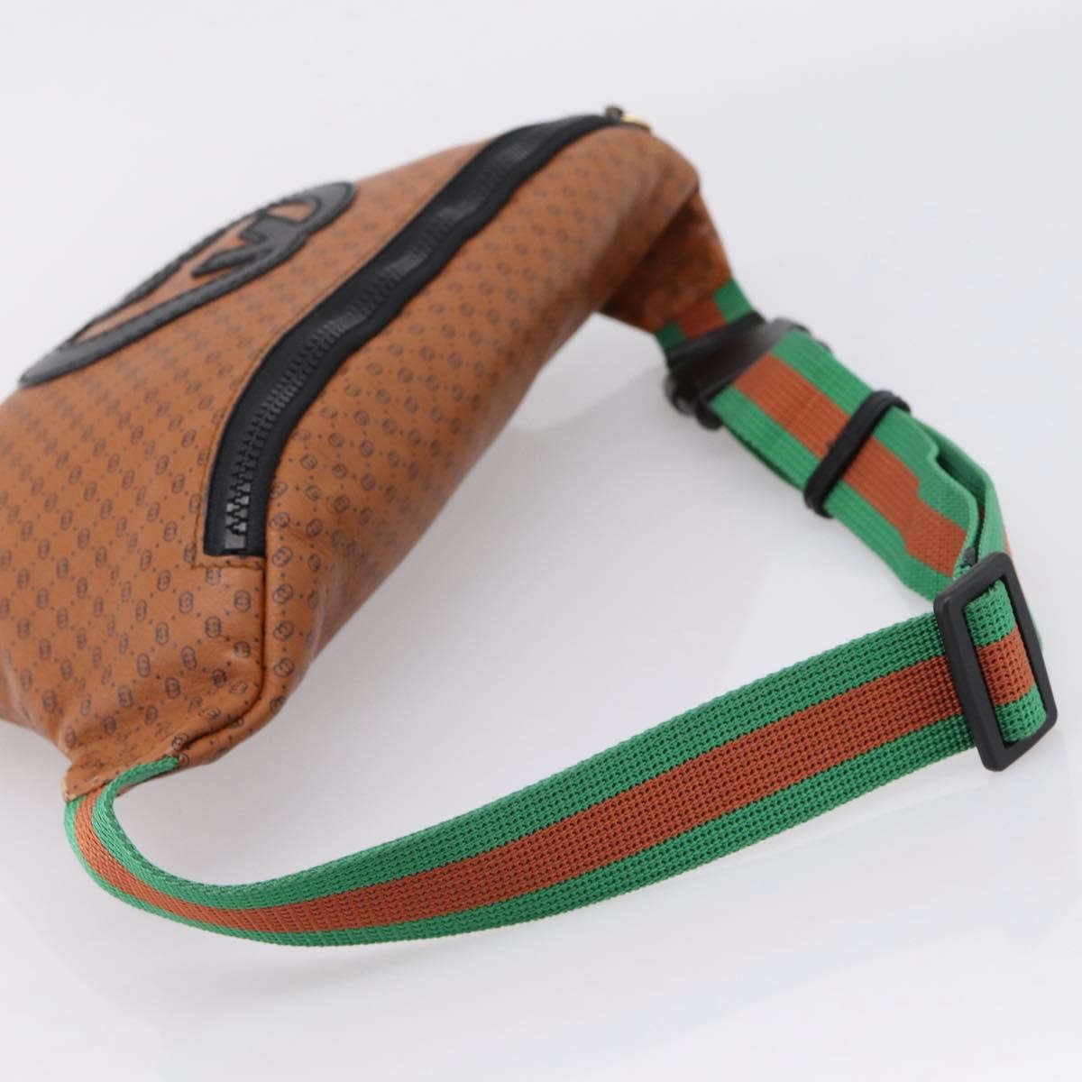 Gucci Dapper Dan Belt Gg Print Leather Brown Leather Clutche & Pouche Bag (Pre-Owned)