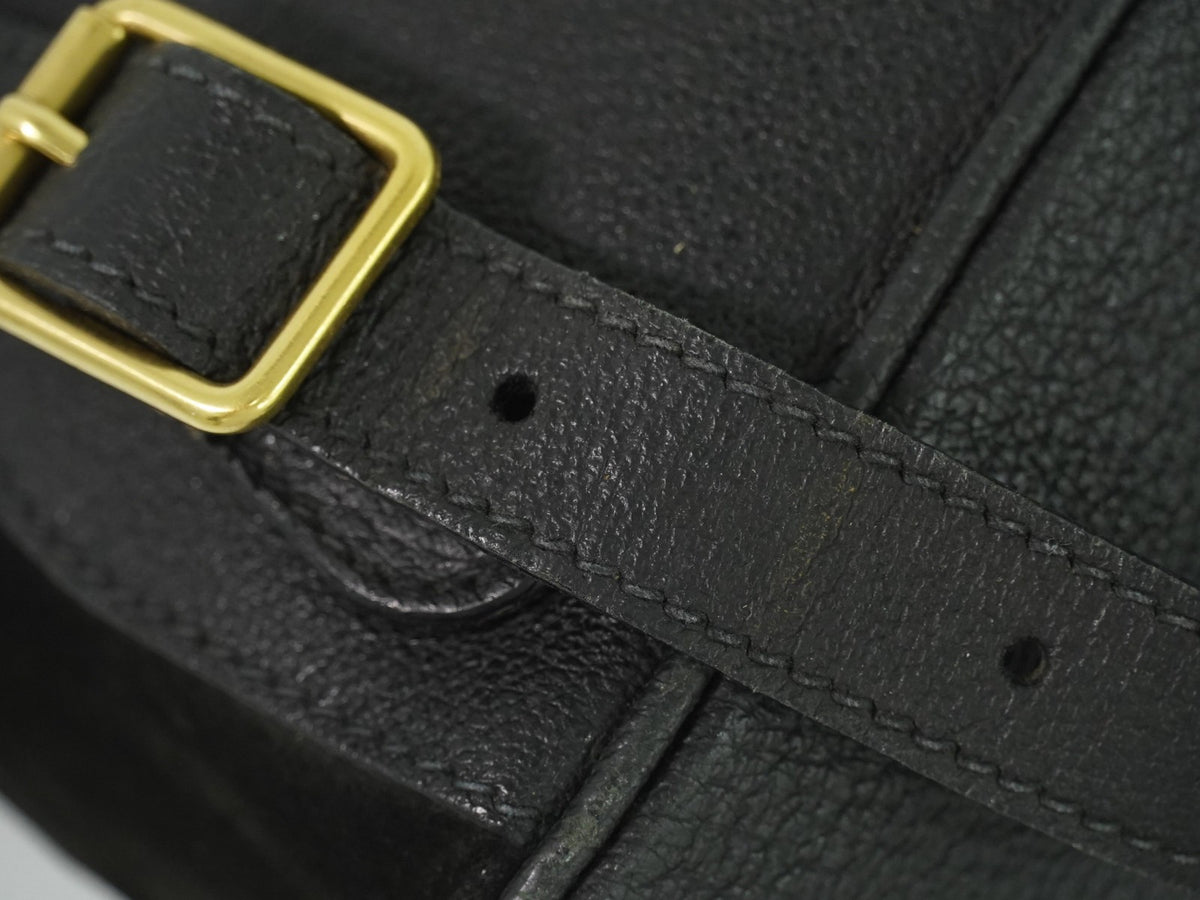 Gucci Vintage Bamboo Suede Black Suede Backpack Bag (Pre-Owned)