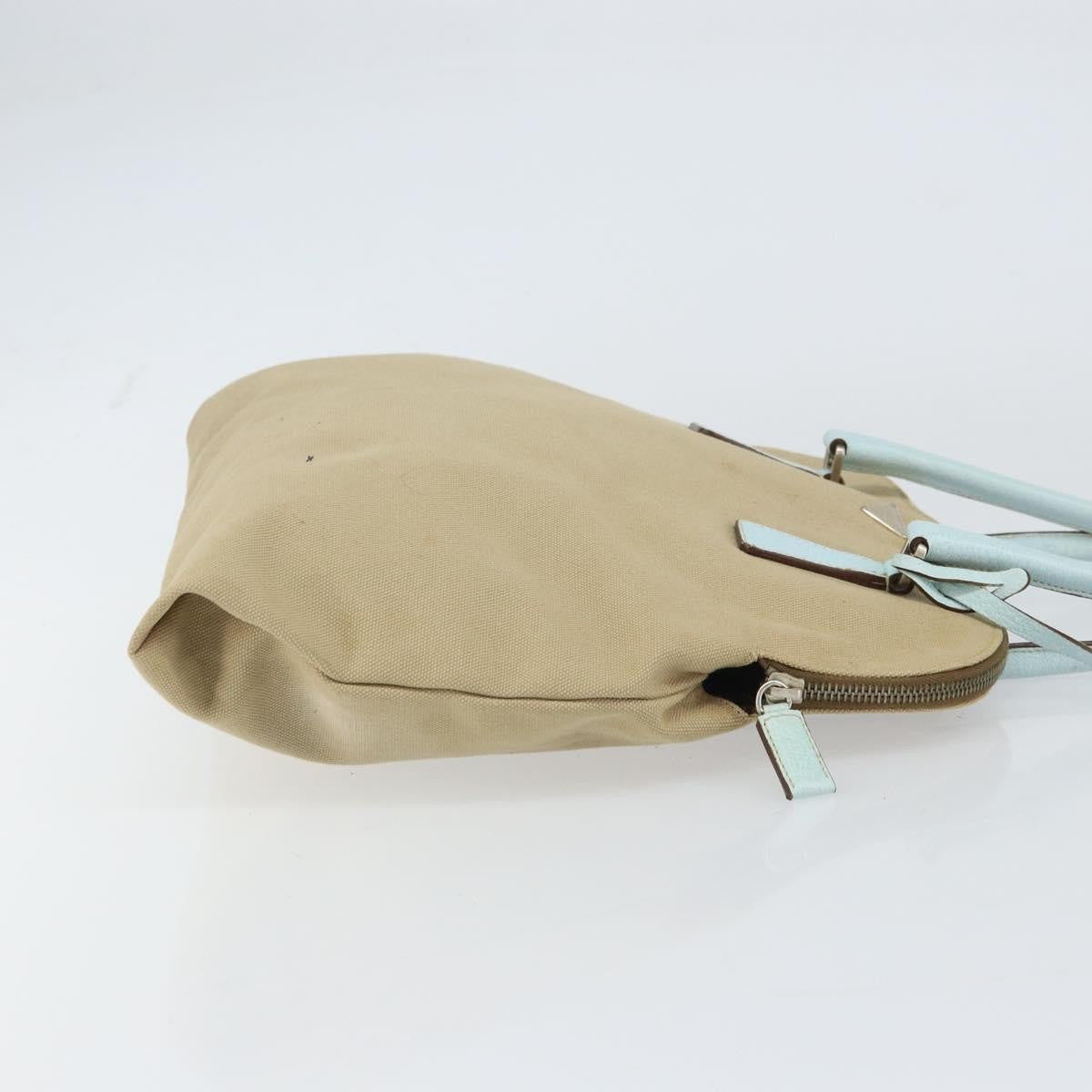Prada Vintage Canvas Beige Canvas Handbag (Pre-Owned)