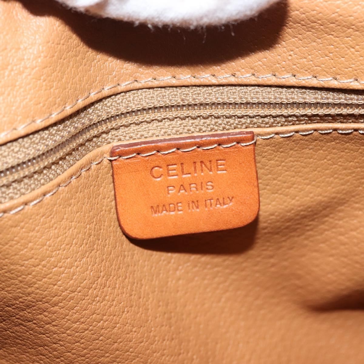 Celine Vintage Macadam Canvas And Leather Brown Canvas Handbag (Pre-Owned)