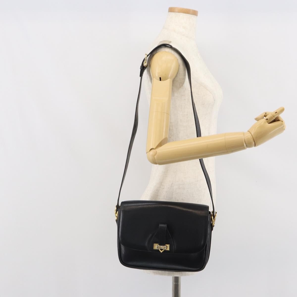 Celine Vintage Leather Black Leather Shoulder Bag Bag (Pre-Owned)