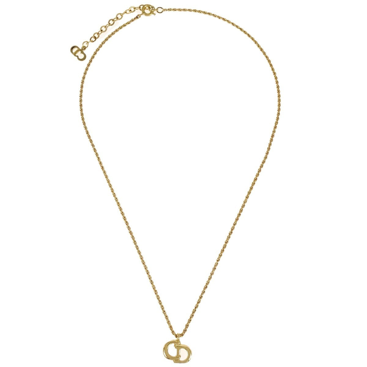 Christian Dior Cd Pendant Gold-Plated Gold Gold_Plated Necklace Jewelry (Pre-Owned)