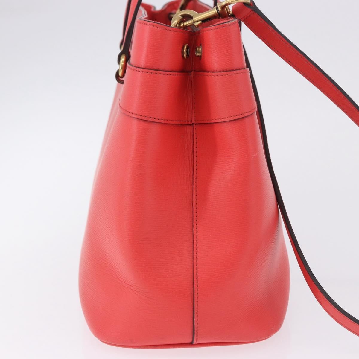 Gucci Bright Bit Convertible Leather Red Leather Tote Bag Bag (Pre-Owned)