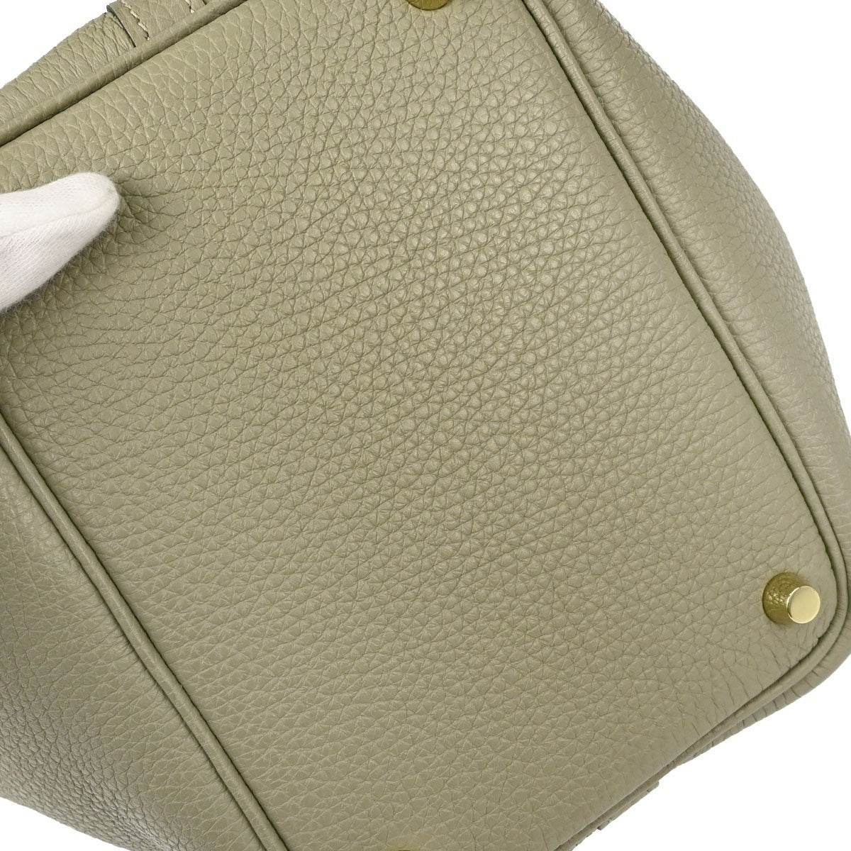 Hermes Picotin Lock Clemence Green Leather Handbag (Pre-Owned)