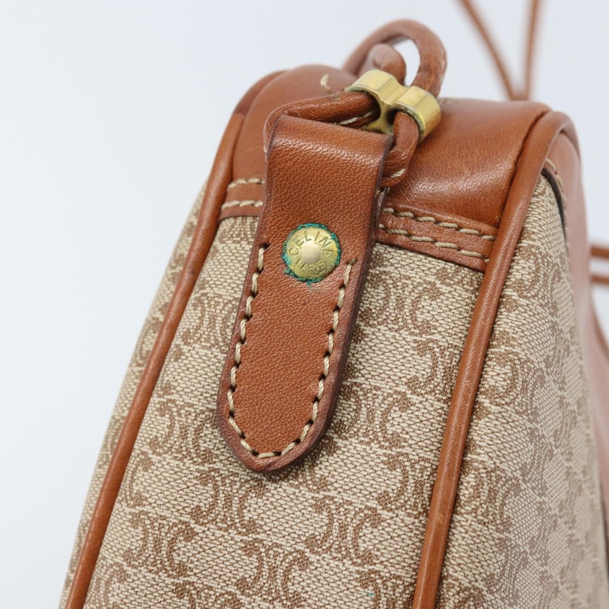 Celine Vintage Macadam Canvas And Leather Beige Canvas Shoulder Bag Bag (Pre-Owned)