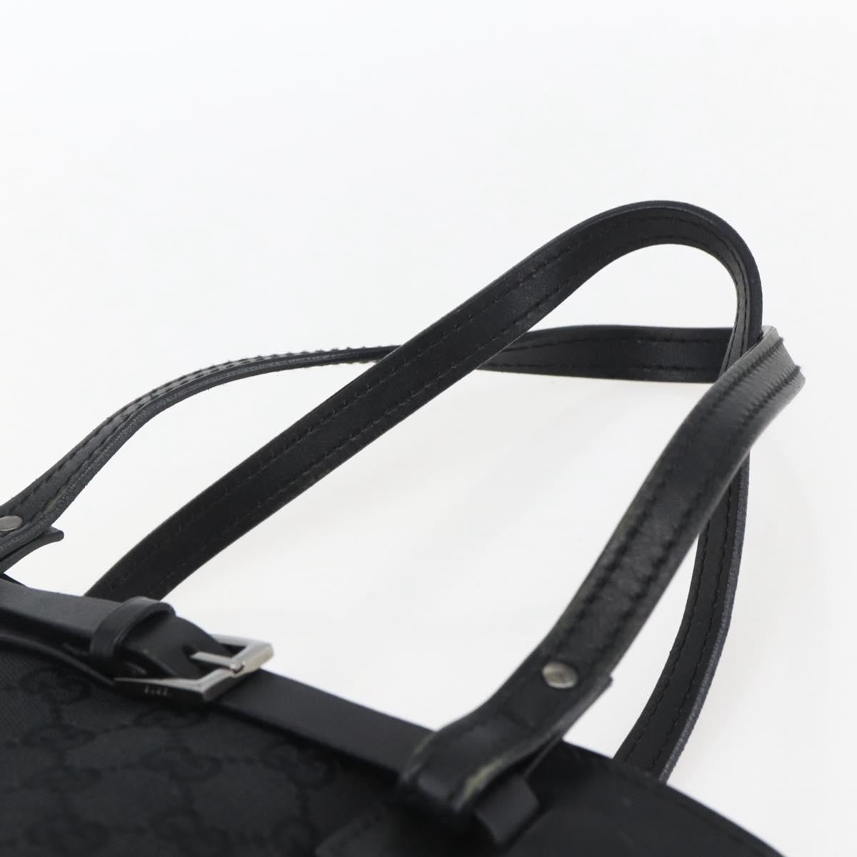 Gucci Belted Bucket Tote Gg Canvas With Leather Black Canvas Tote Bag Bag (Pre-Owned)