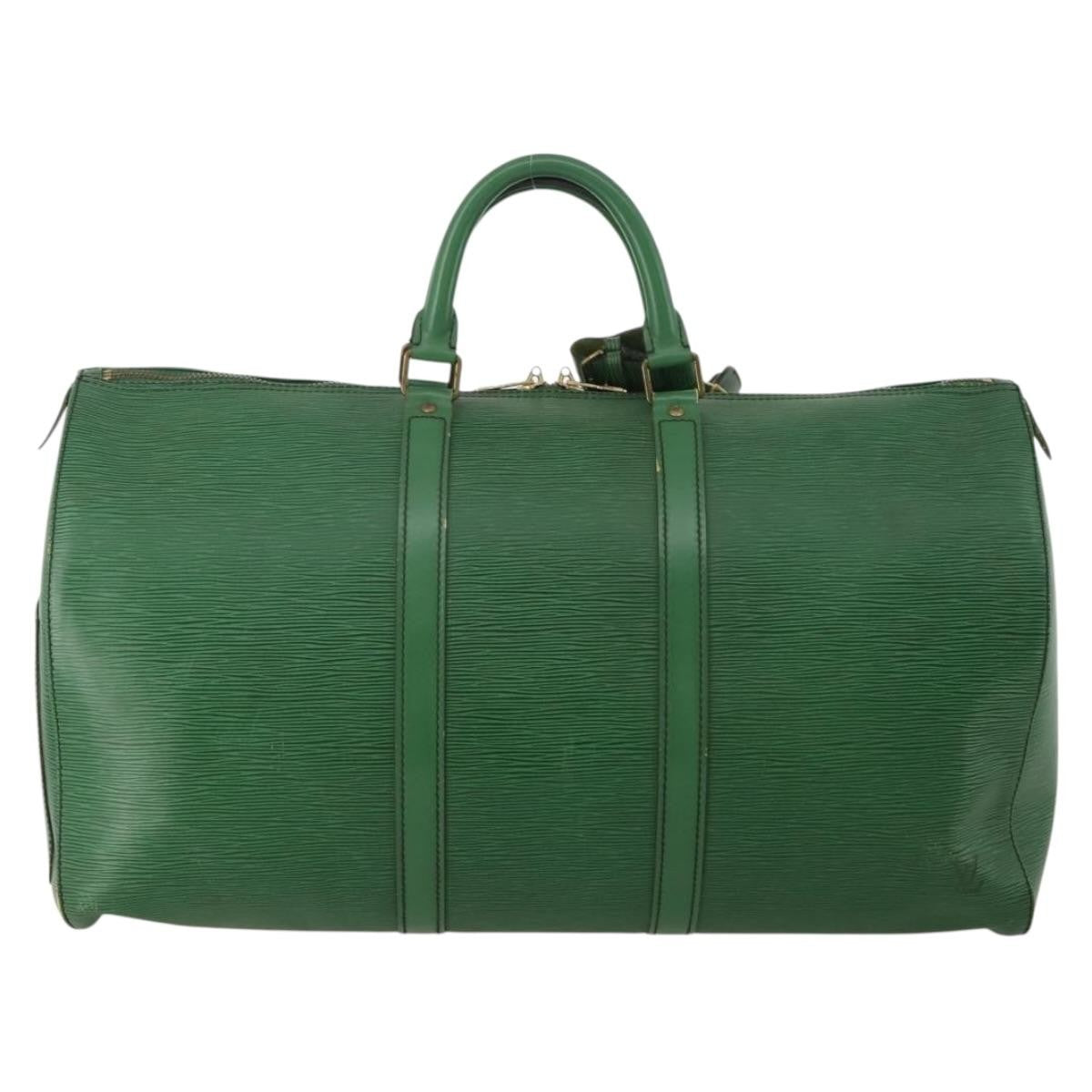 Louis Vuitton Keepall Epi Green Leather Travel Bag Bag (Pre-Owned)