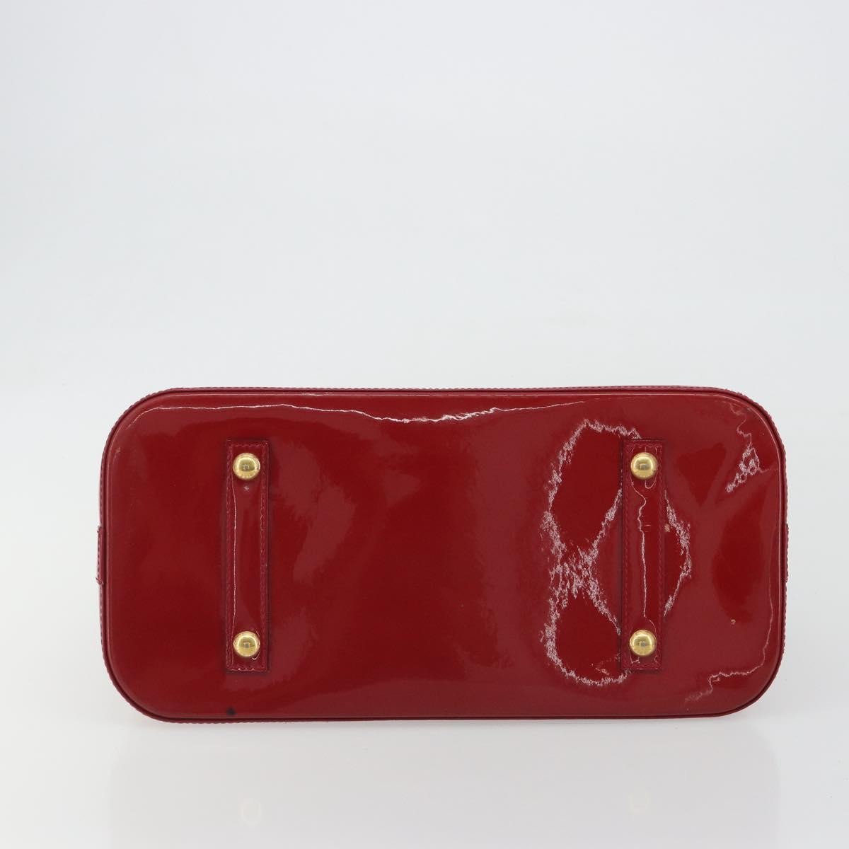 Louis Vuitton Alma Monogram Vernis Red Patent_Leather Handbag (Pre-Owned)