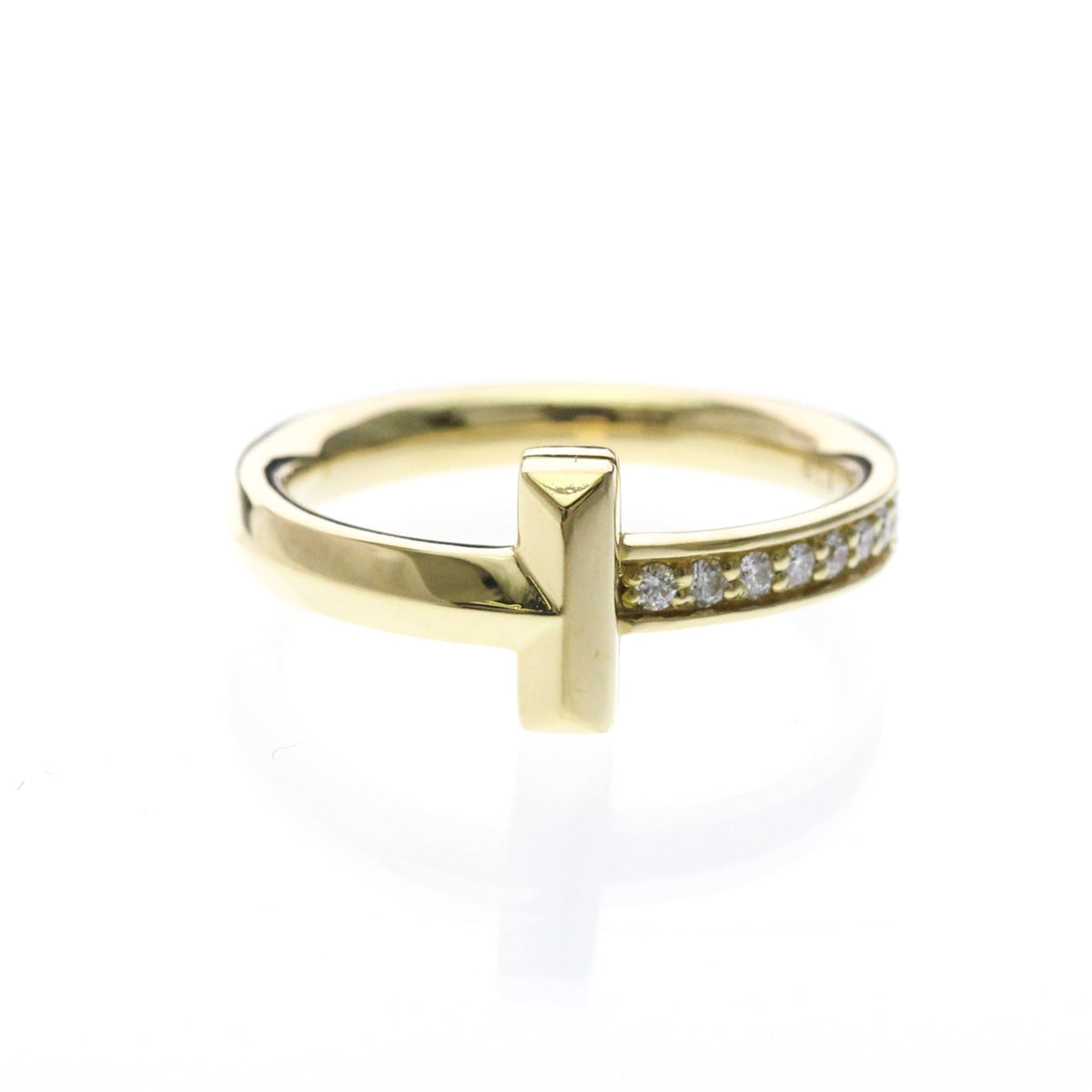Tiffany & Co. T1 Ring 18K Yellow Gold With Diamonds Gold Yellow_Gold Ring Jewelry (Pre-Owned)