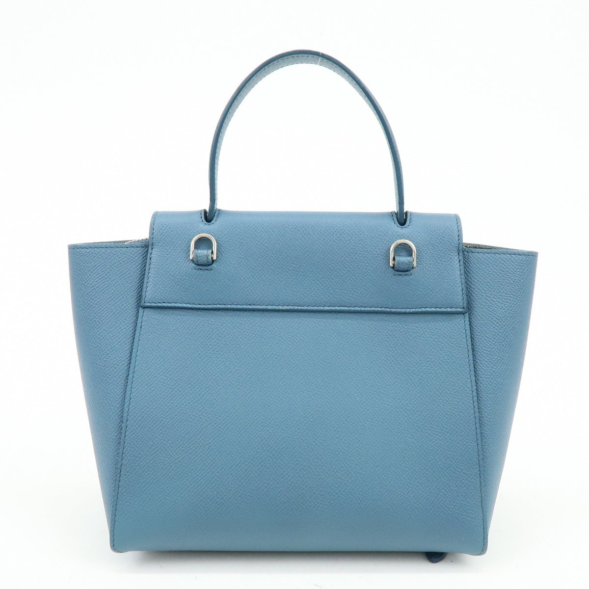 Celine Belt Textured Leather Blue Leather Handbag (Pre-Owned)