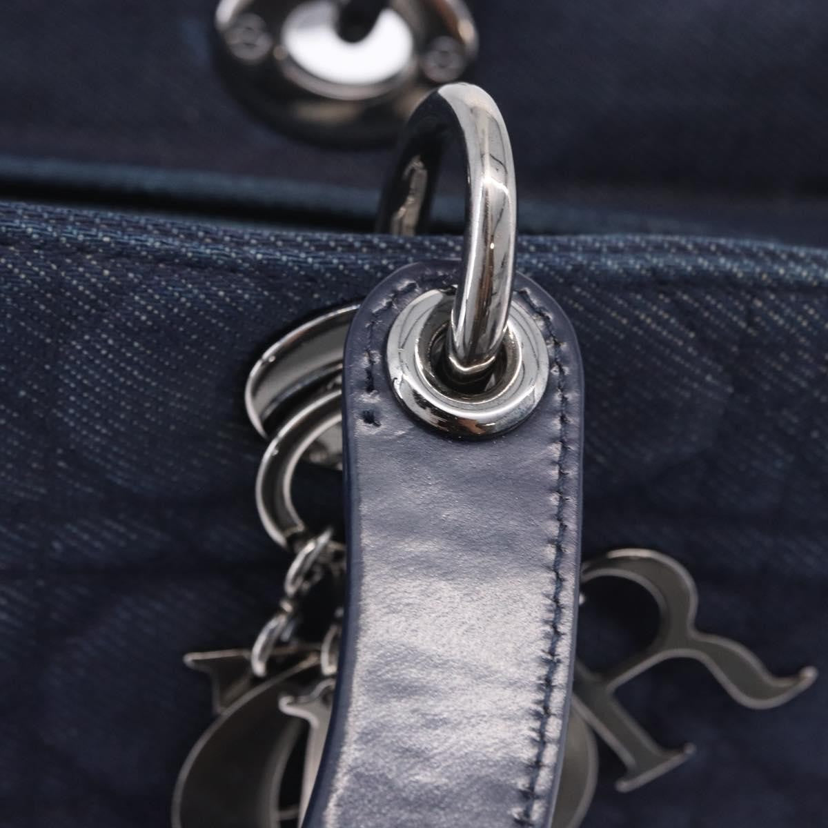 Christian Dior Lady Dior Denim Blue Denim_Jeans Handbag (Pre-Owned)