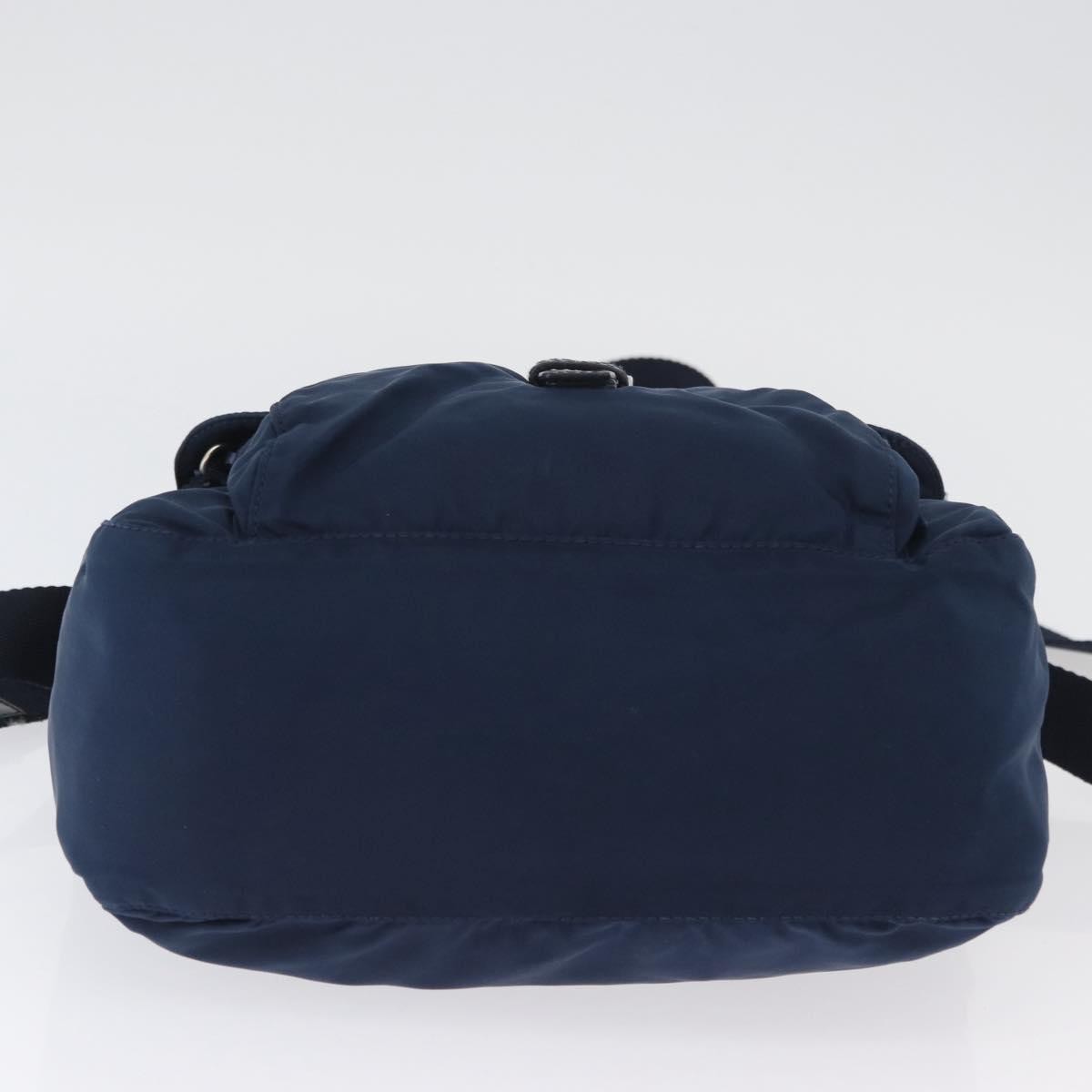Prada Buckle Messenger Tessuto Navy Nylon Handbag (Pre-Owned)