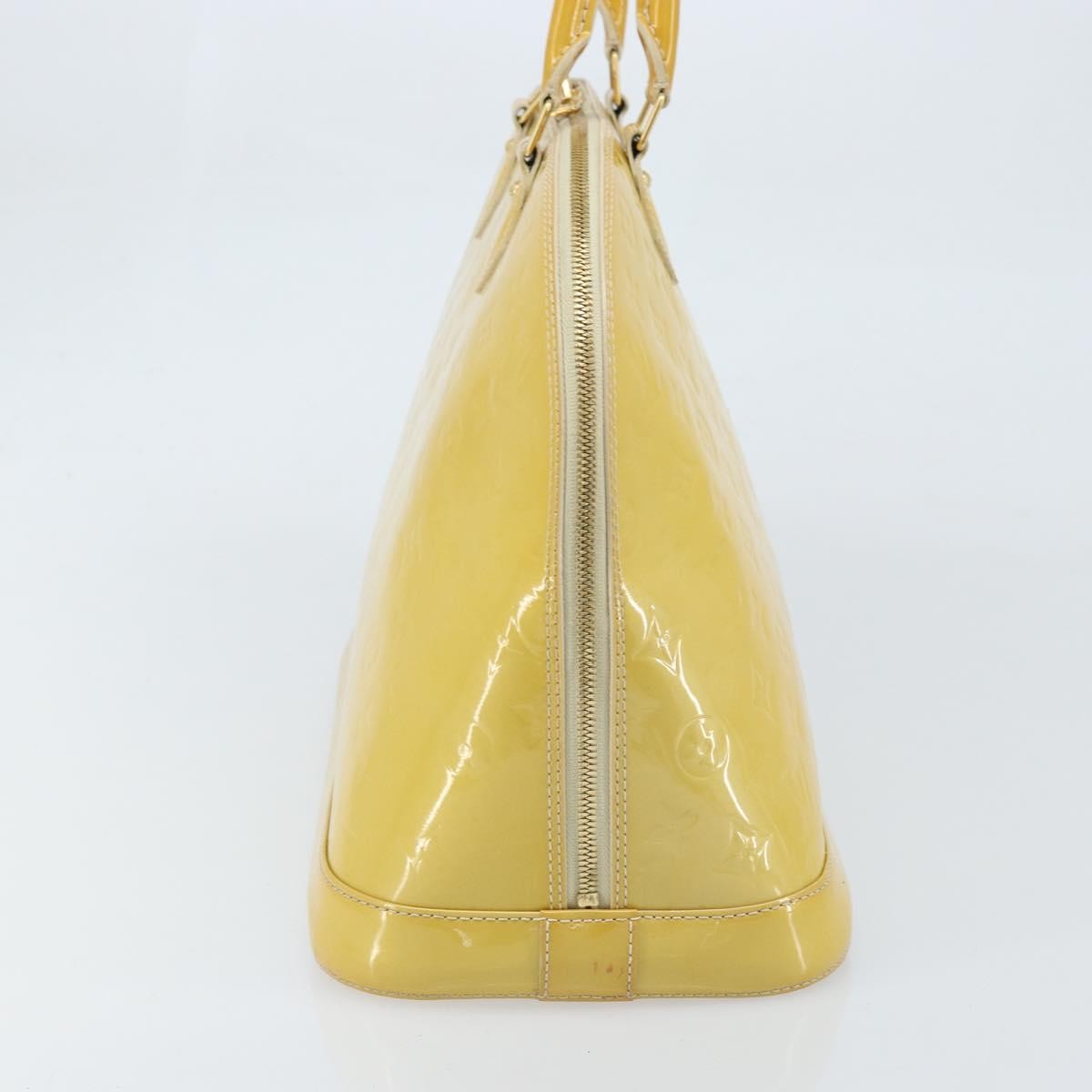 Louis Vuitton Alma Monogram Vernis Yellow Patent_Leather Handbag (Pre-Owned)