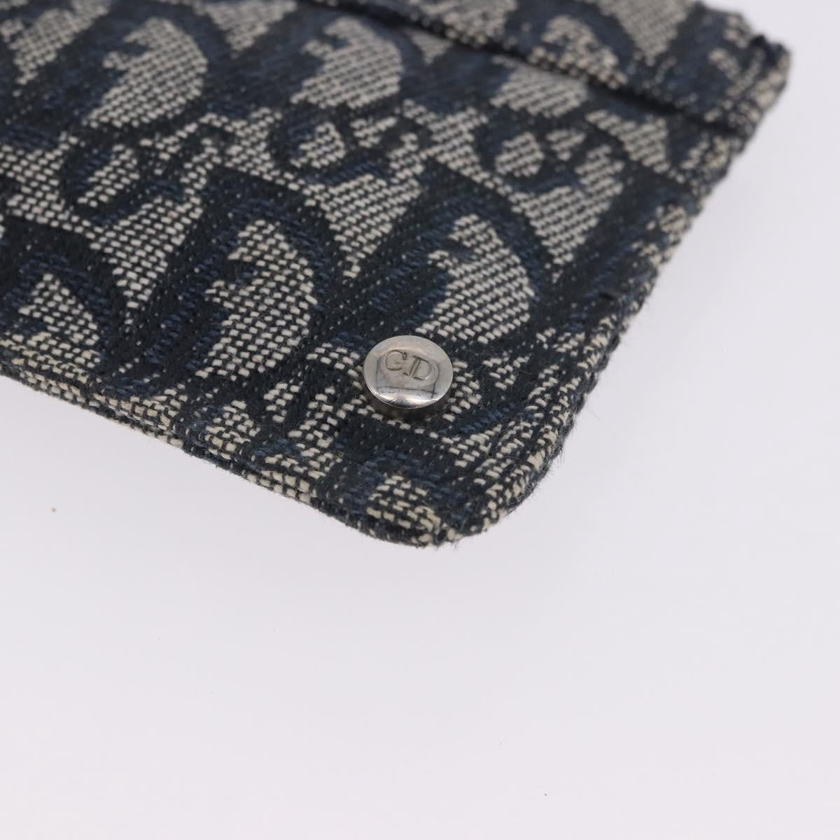 Christian Dior A5 Pouch Oblique Canvas Navy Canvas Clutche & Pouche Bag (Pre-Owned)