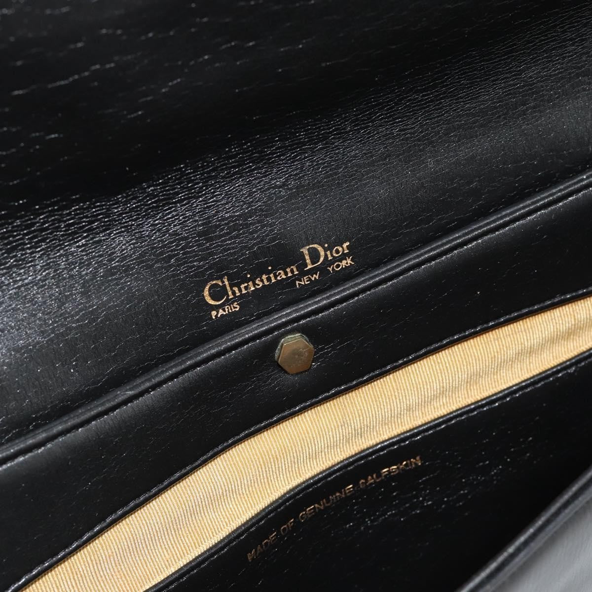 Christian Dior Cd Shoulder Bag Leather Black Leather Shoulder Bag Bag (Pre-Owned)