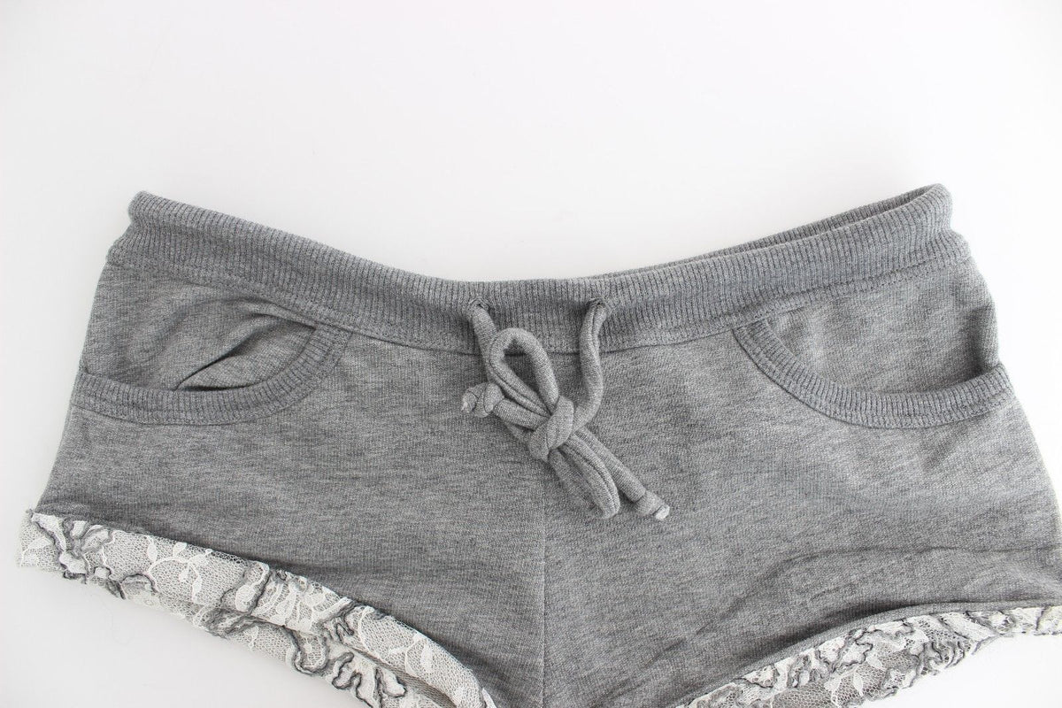 Ermanno Scervino Lingerie Gray Mini Shorts Sleepwear Women's Hotpants