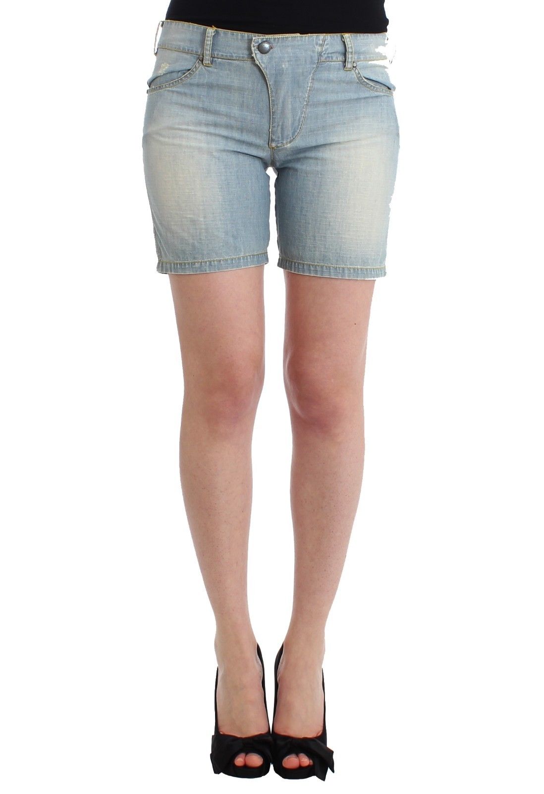 Ermanno Scervino Chic Blue Denim Shorts - Ermanno Women's Scervino
