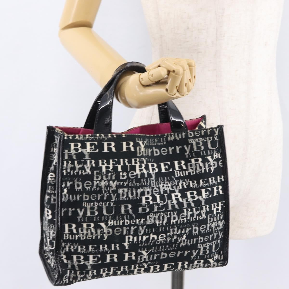 Burberry Logo Trench Nylon Black Canvas Tote Bag Bag (Pre-Owned)