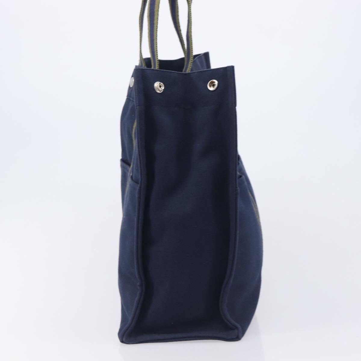 Hermes Fourre Tout Toile Navy Canvas Tote Bag Bag (Pre-Owned)