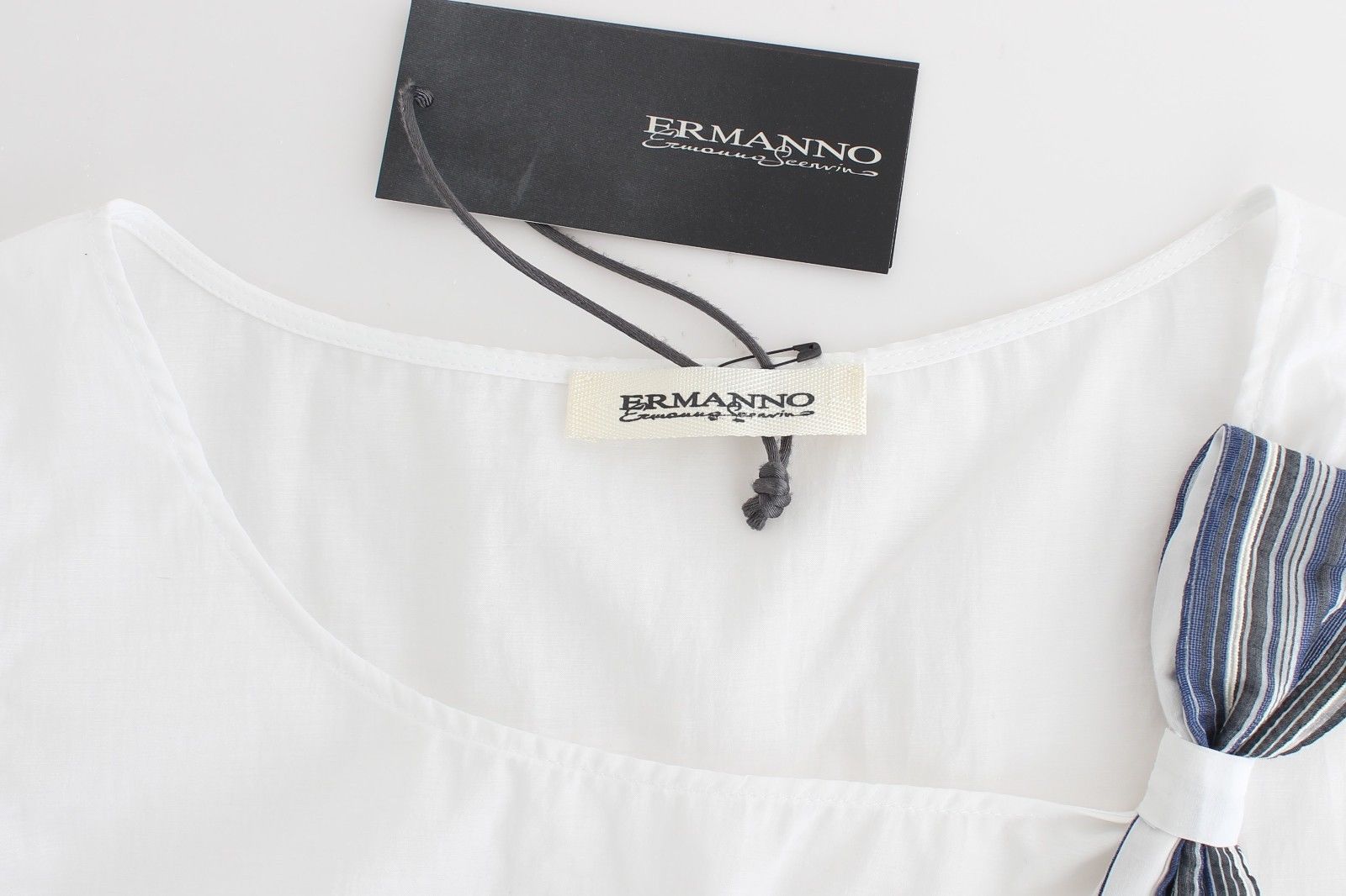Ermanno Scervino White Blue Top Blouse Tank Shirt Women's Sleeveless